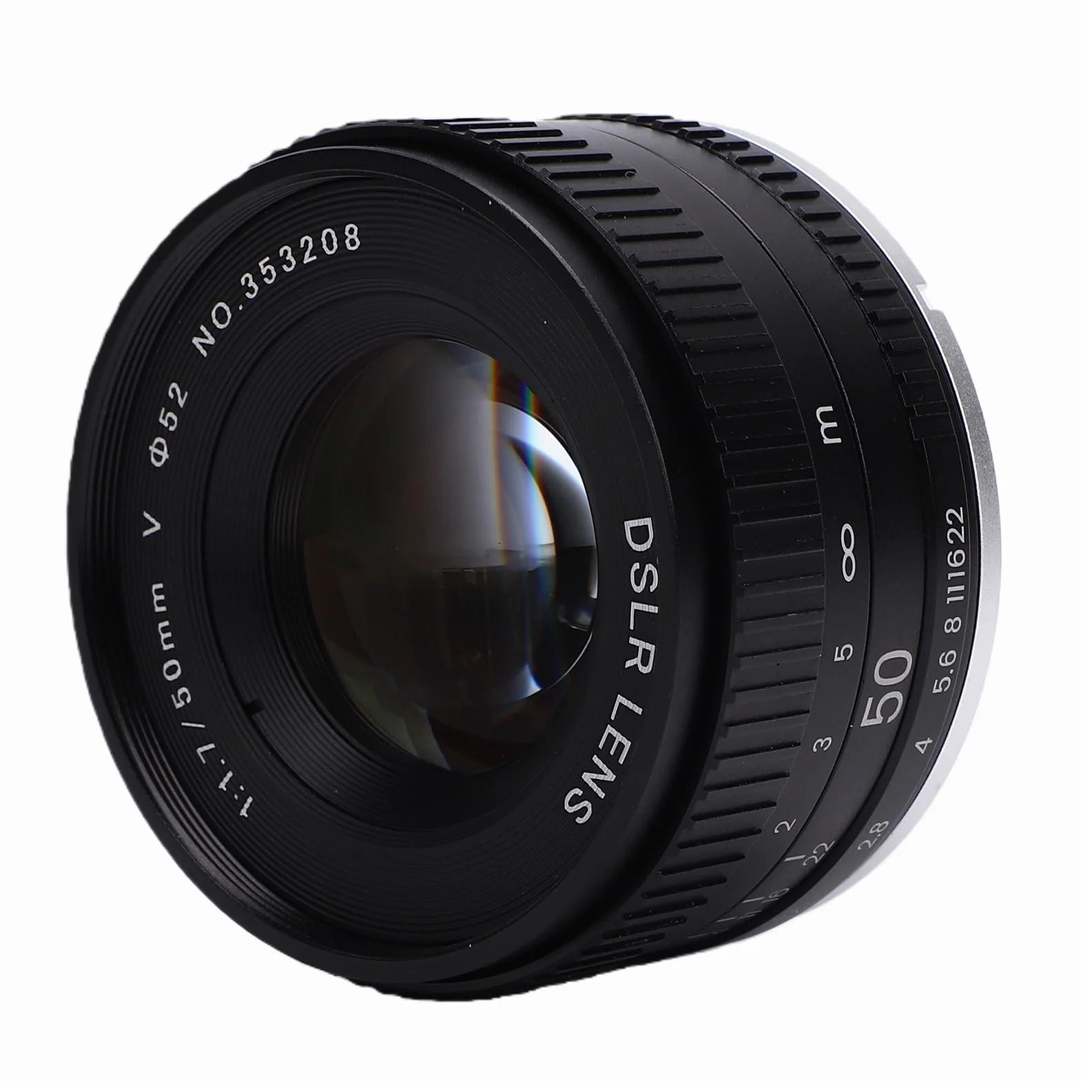 Zunate Obiektyw Aparatu, Pełnoklatkowy Obiektyw Stałoogniskowy 50 Mm F1,7 z dużą przysłoną do Fotografii Portretowej, Wymiana Obiektywów Aparatu z Ręcznym Ustawianiem Ostrości dla K1 K1