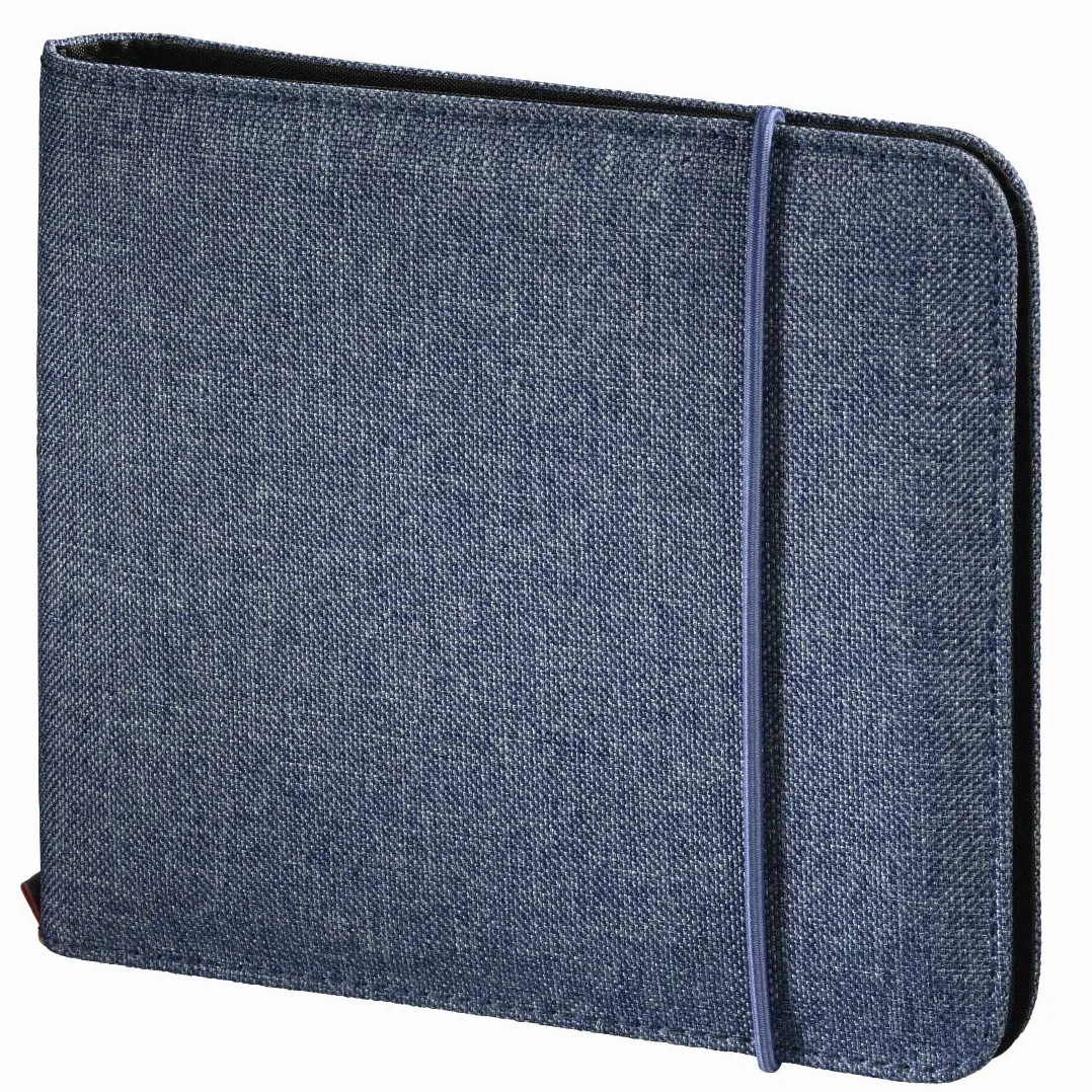 Hama Torba do przechowywania płyt CD/DVD/Blu-ray (na gumę, maks.24 sztuk, poliester, 16,3 x 2,2 x 15,5 cm) niebieska