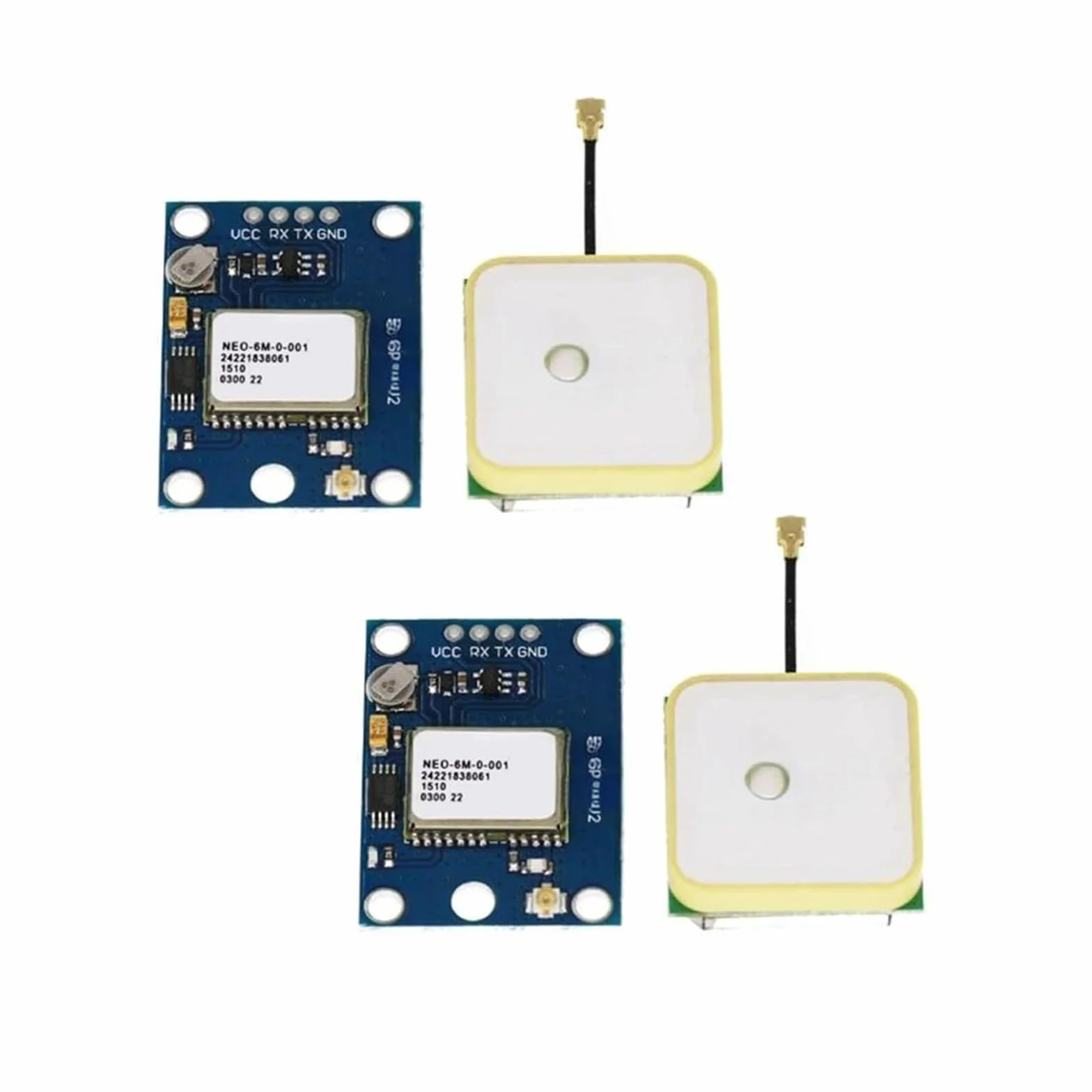 2 moduły GPS, GY-NEO6MV2 NEO-6M moduł sterowania lotem GPS 3 V-5 V z super mocną anteną ceramiczną do Arduino EEPROM APM 2.5
