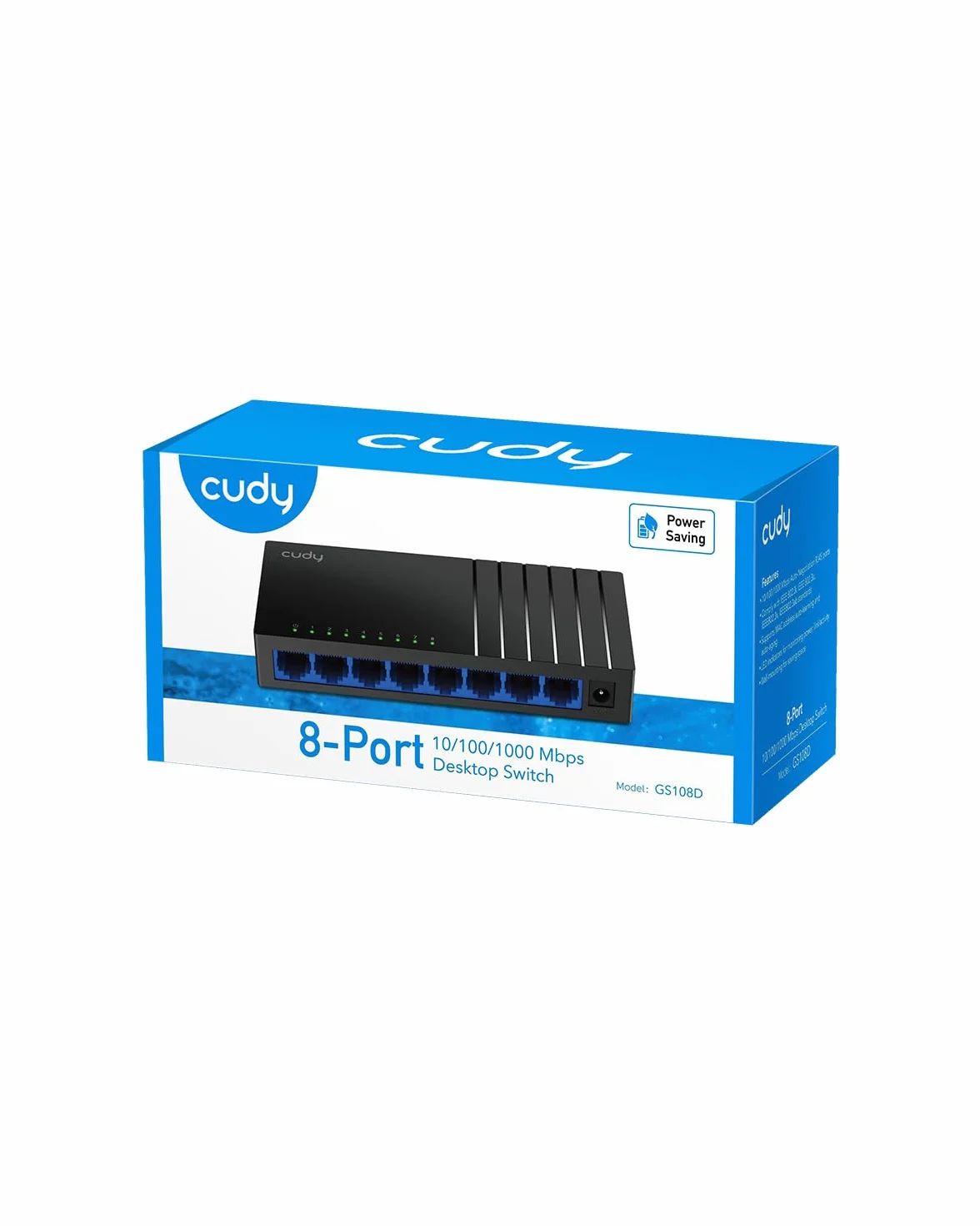 Cudy GS108D Gigabit 8-portowy przełącznik, pulpitowy rozdzielacz Ethernet, bez wentylatora, optymalizacja ruchu, Plug and Play