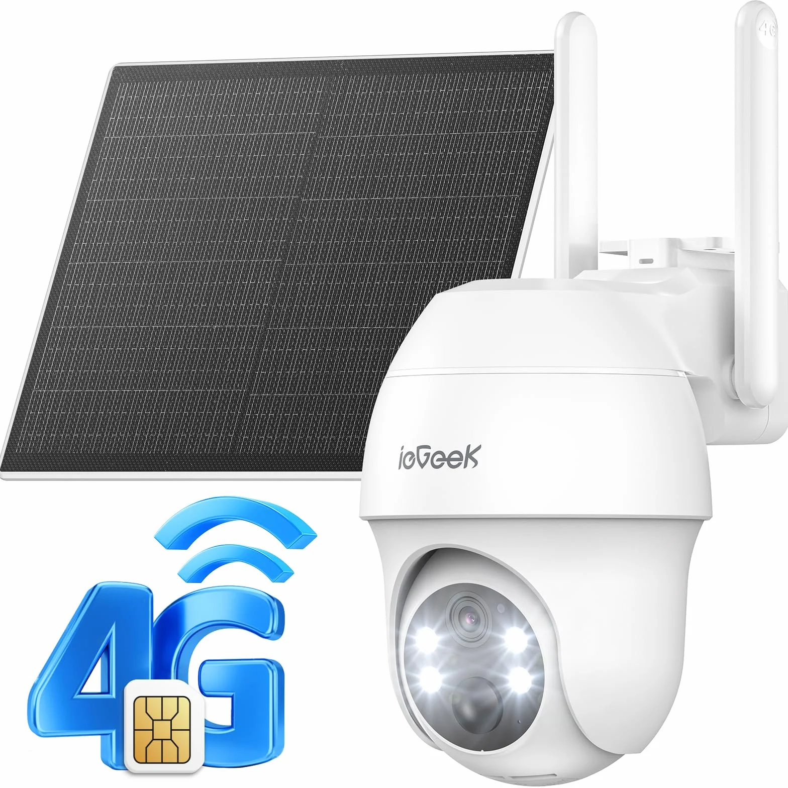 ieGeek Zewnętrzna bezprzewodowa kamera Wi-Fi 5MP, wewnętrzna kamera monitorująca WiFi bateria z reflektorami i alarmem, detekcja ruchu PIR, kolorowy noktowizor, 2 drogi audio,Work with Alexa