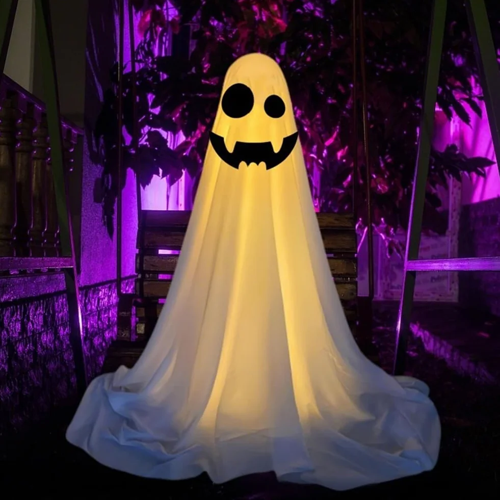Dekoracje Halloweenowe LED na Zewnątrz Zestaw 2 Duchy