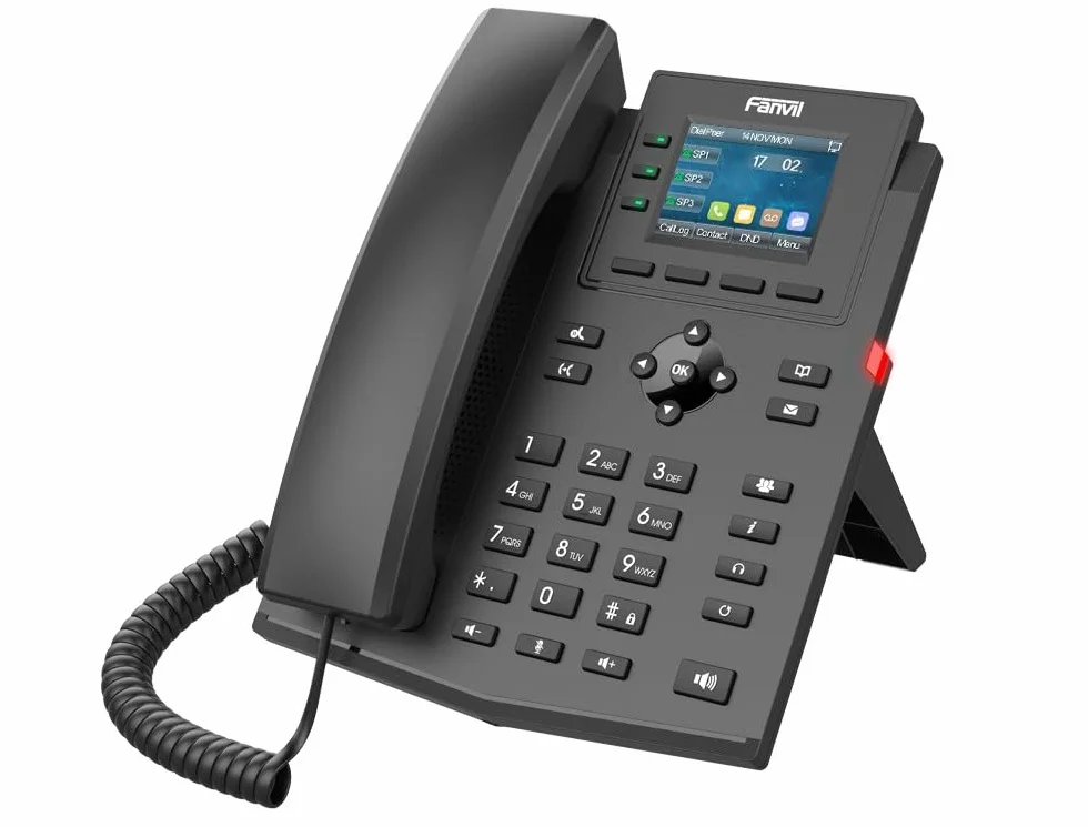 Fanvil X303W téléphone fixe Noir 4 lignes LCD Wifi