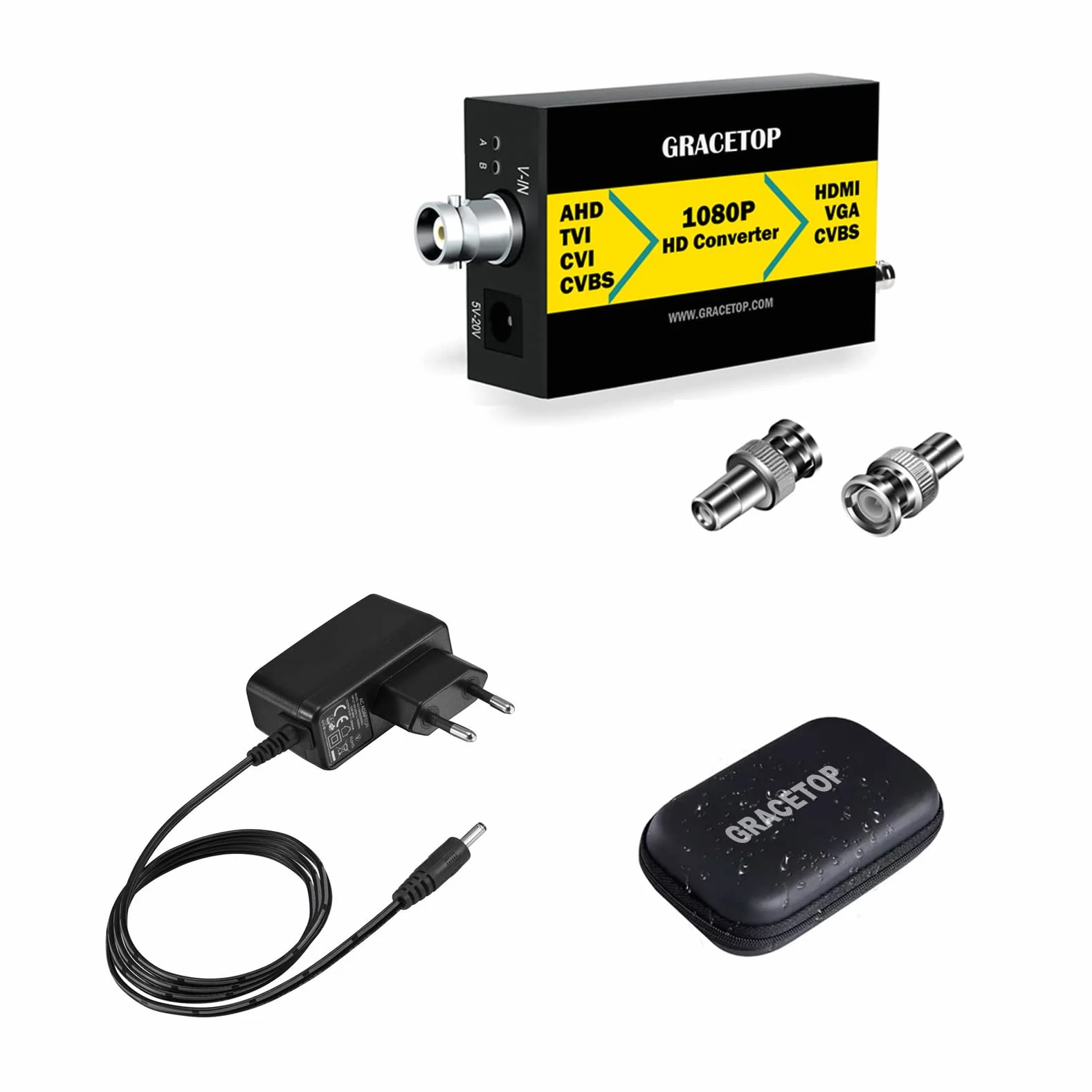 Konwerter AHD na HDMI, 4 w 1, CVBS TVI CVI AHD na HDMI VGA CVBS BNC, 1080P/4MP/5MP/8MP, do monitorów HDTV DVR