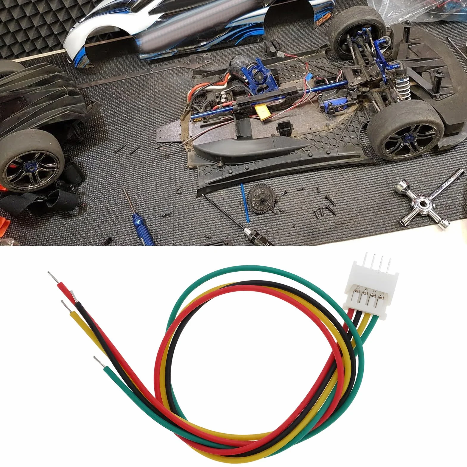 20 szt. 4-pinowego złącza Micro JST SH1,25 mm 28AWG kabel do taśm świetlnych LED, akumulatory z gniazdem