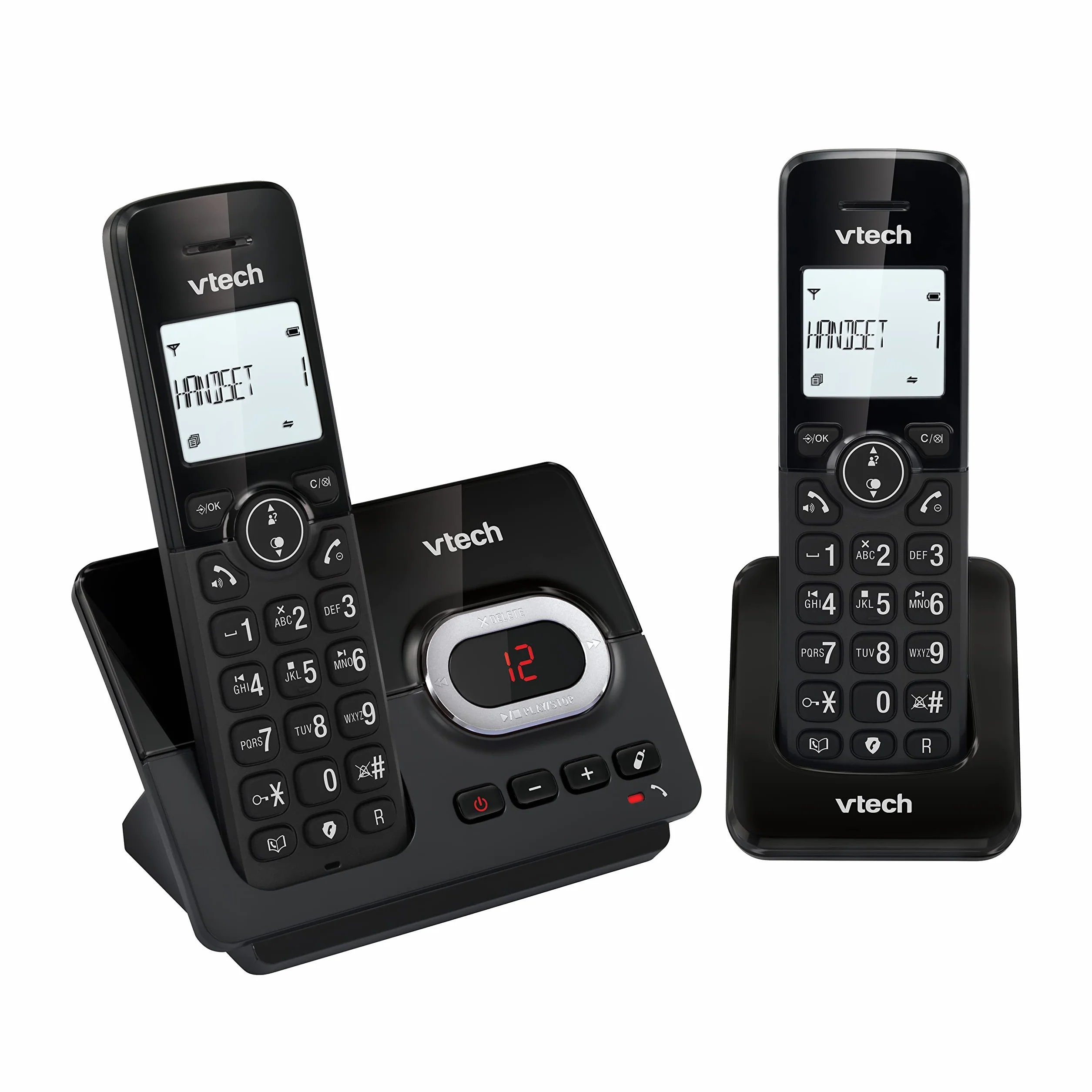 Telefon bezprzewodowy z automatyczną sekretarką i dwiema słuchawkami