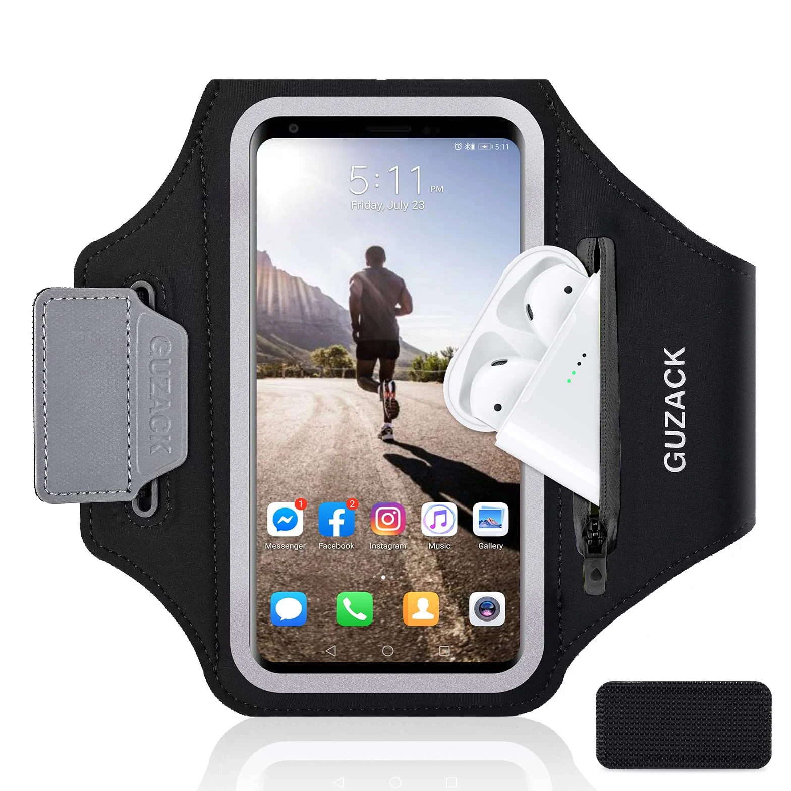 Opaska do biegania z kieszenią na zamek błyskawiczny, sportowa opaska na telefon do iPhone 17 Pro