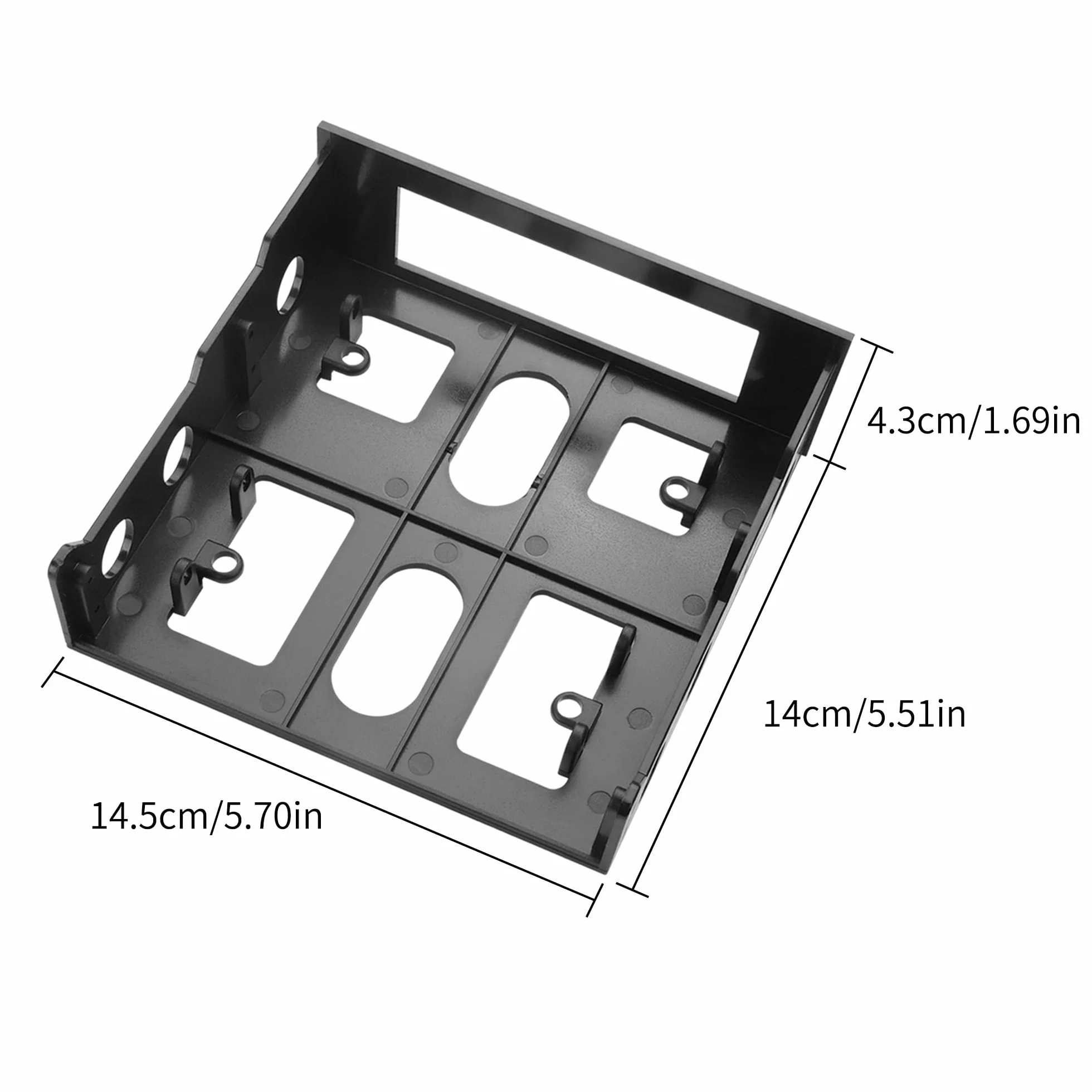 YAODHAOD Adapter do dysków twardych 3.5" na 5.25" kieszeń 2SZT., uchwyt dyskowy, czarny, do montażu HDD w komputerze stacjonarnym
