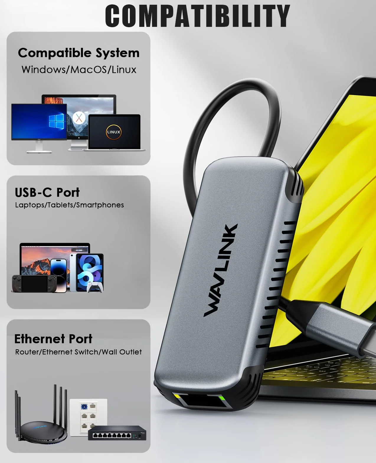 WAVLINK Adapter USB C na 5G Ethernet