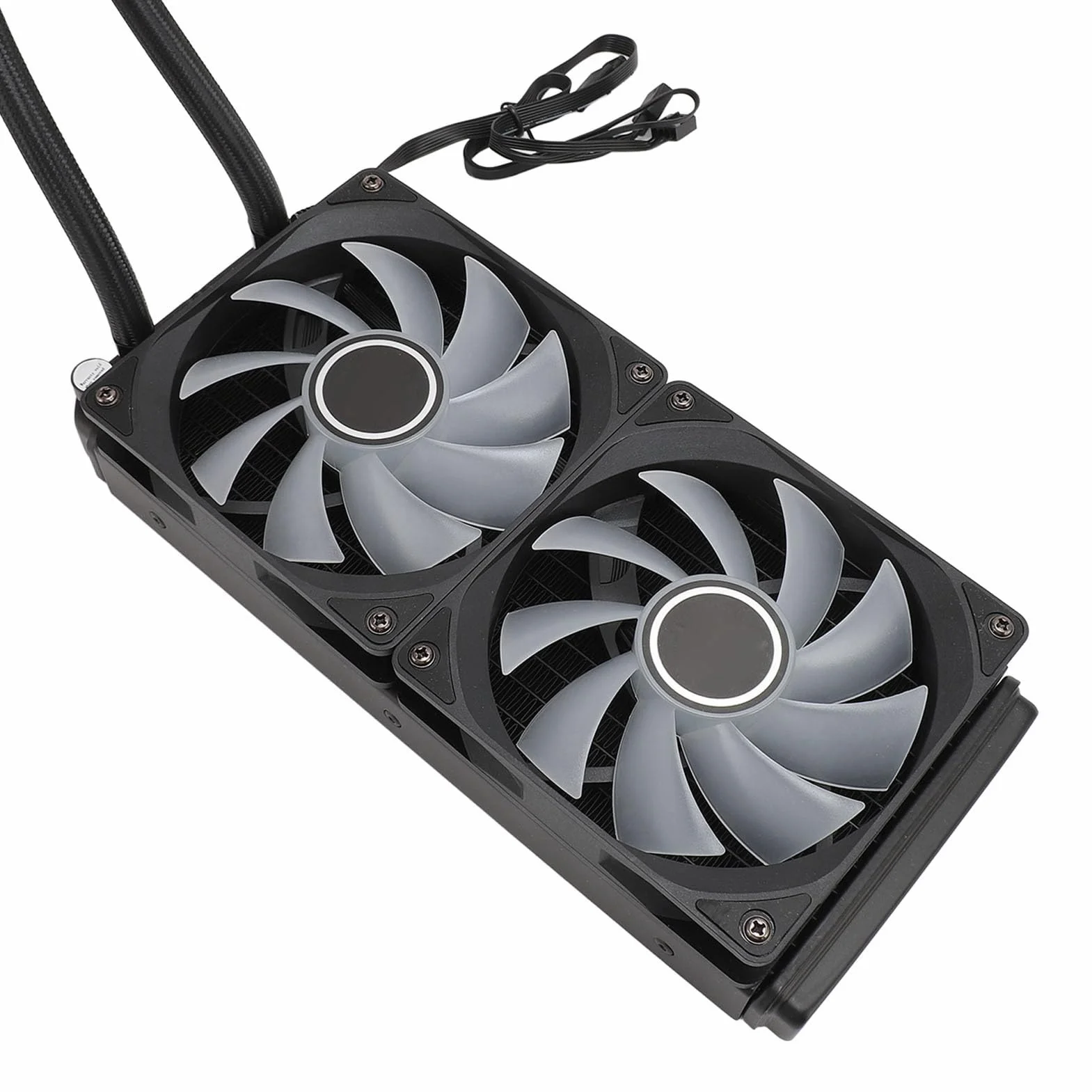 XUMIUZIY Chłodnica Procesora 240 Mm Wysokowydajne Chłodzenie cieczą ARGB do Gier Wentylator 120 Mm LGA2066 AM4 AM4 (BLACK)