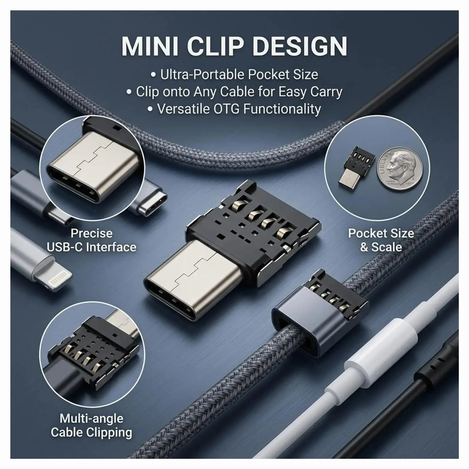 Adapter USB-C męski na USB 2.0 żeński OTG 1-20 szt. (3 szt.)