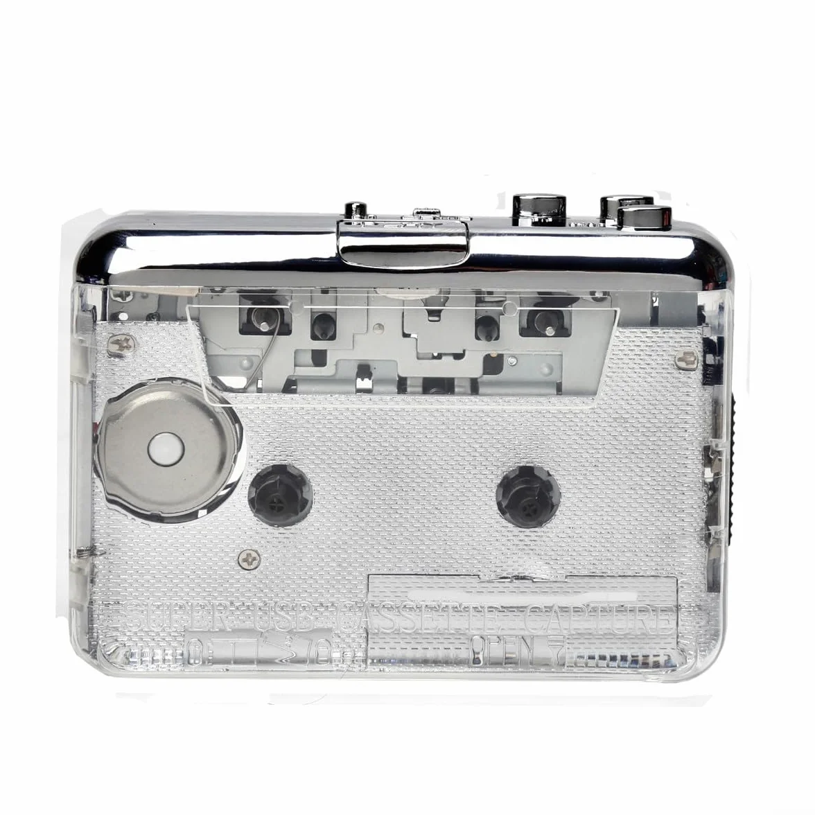 Przezroczysty przenośny odtwarzacz kasetowy - konwerter k7 na MP3 z oprogramowaniem - Balader audio do skanowania Mixtape 112x80mm