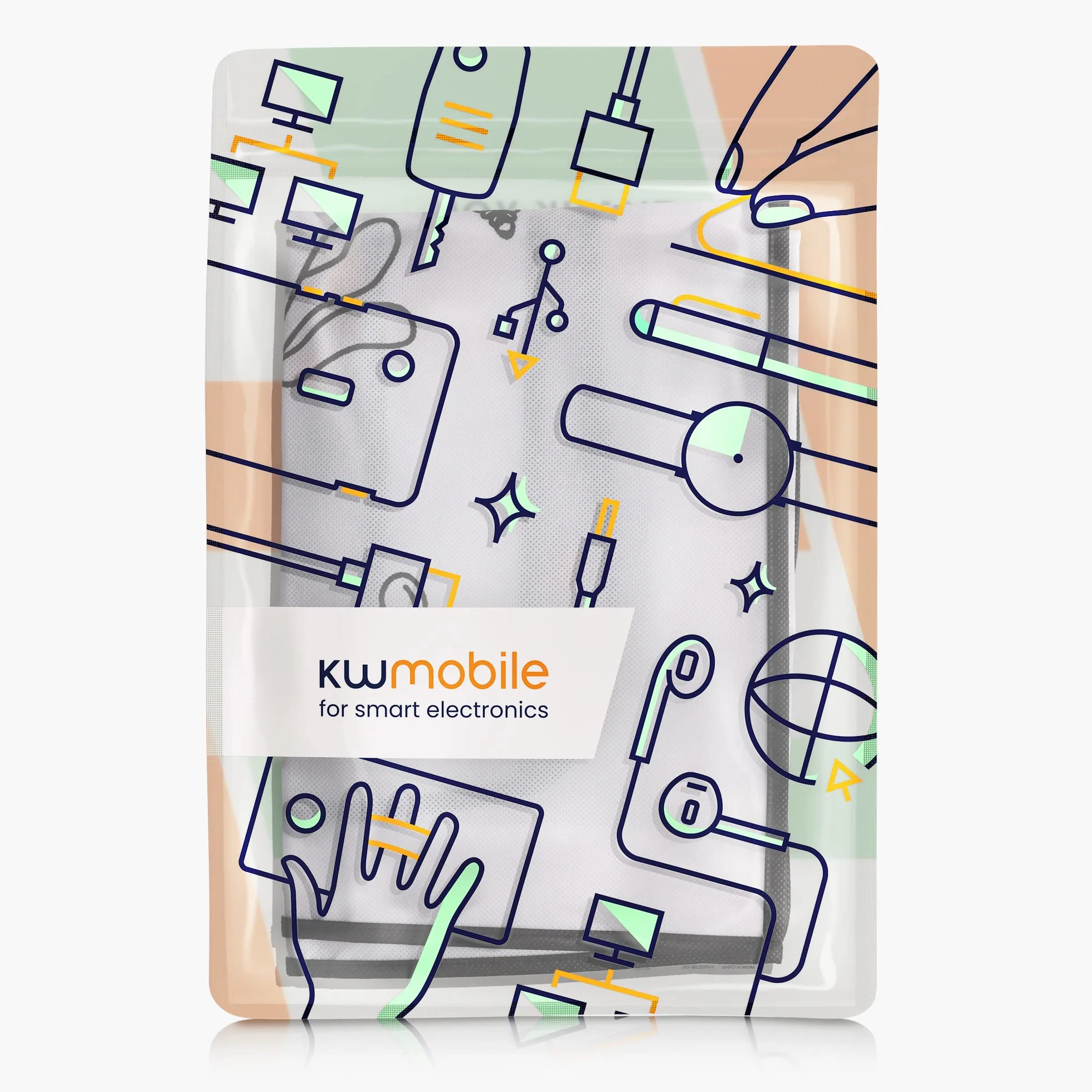 kwmobile Pokrowiec na ekran komputera 24-26" Czarny Pomarańczowo Biały
