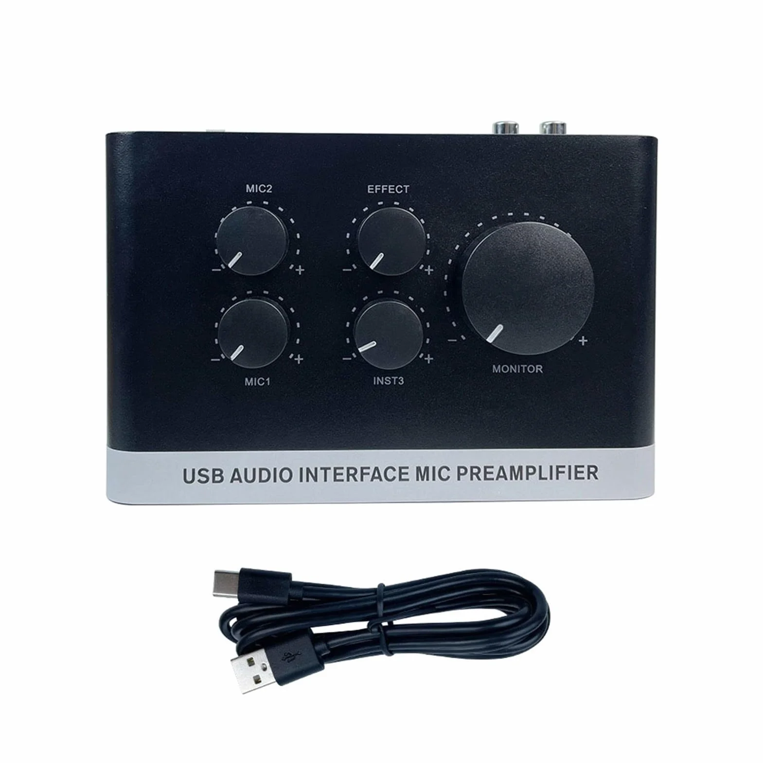 Interfejs Dźwiękowy USB z 48vPower, Profesjonalny Przedwzmacniacz Miksera Dźwiękowego, XLR i 1/4 Cala na PC i Podcasting