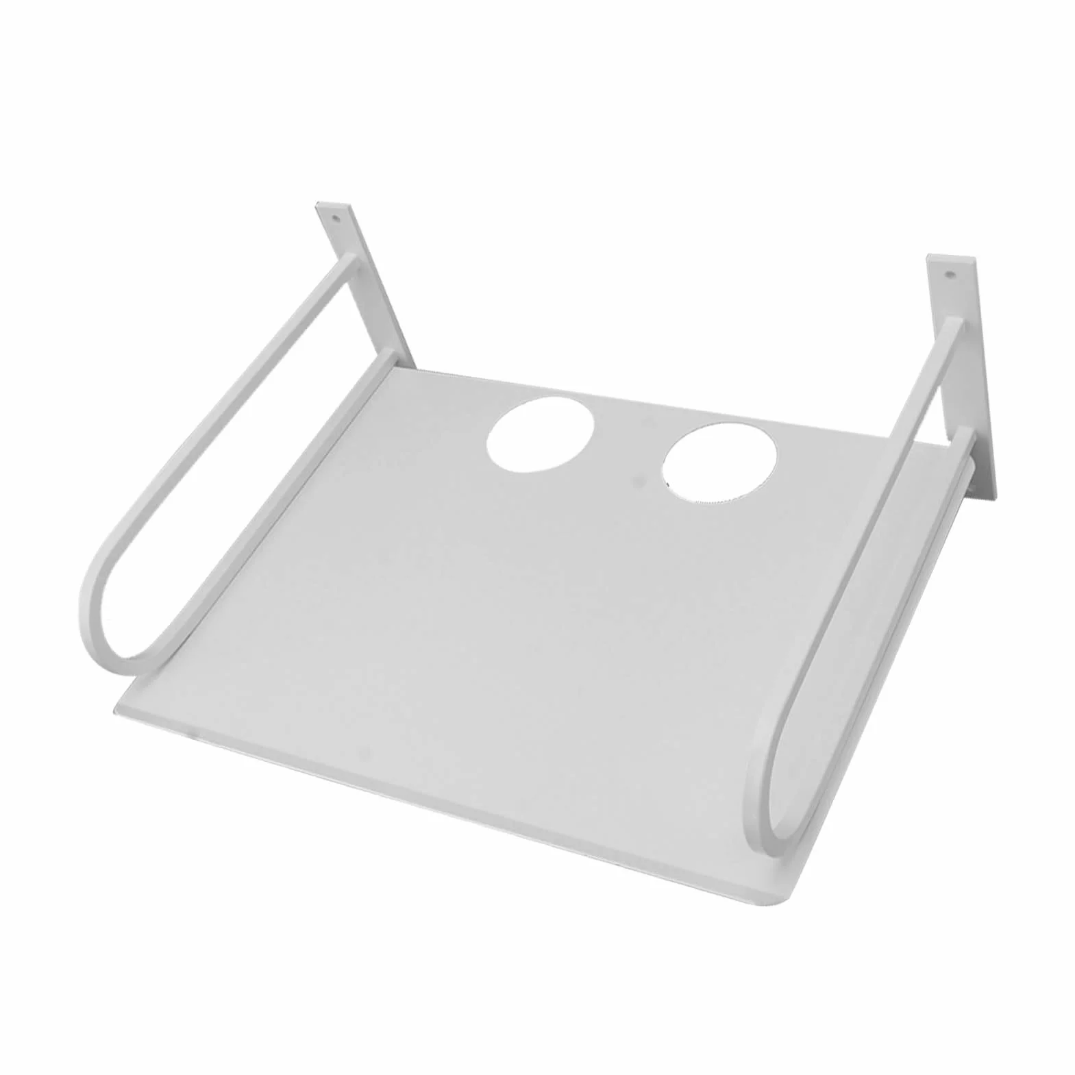 Półka ścienna na projektor pływająca metalowa uniwersalna biała