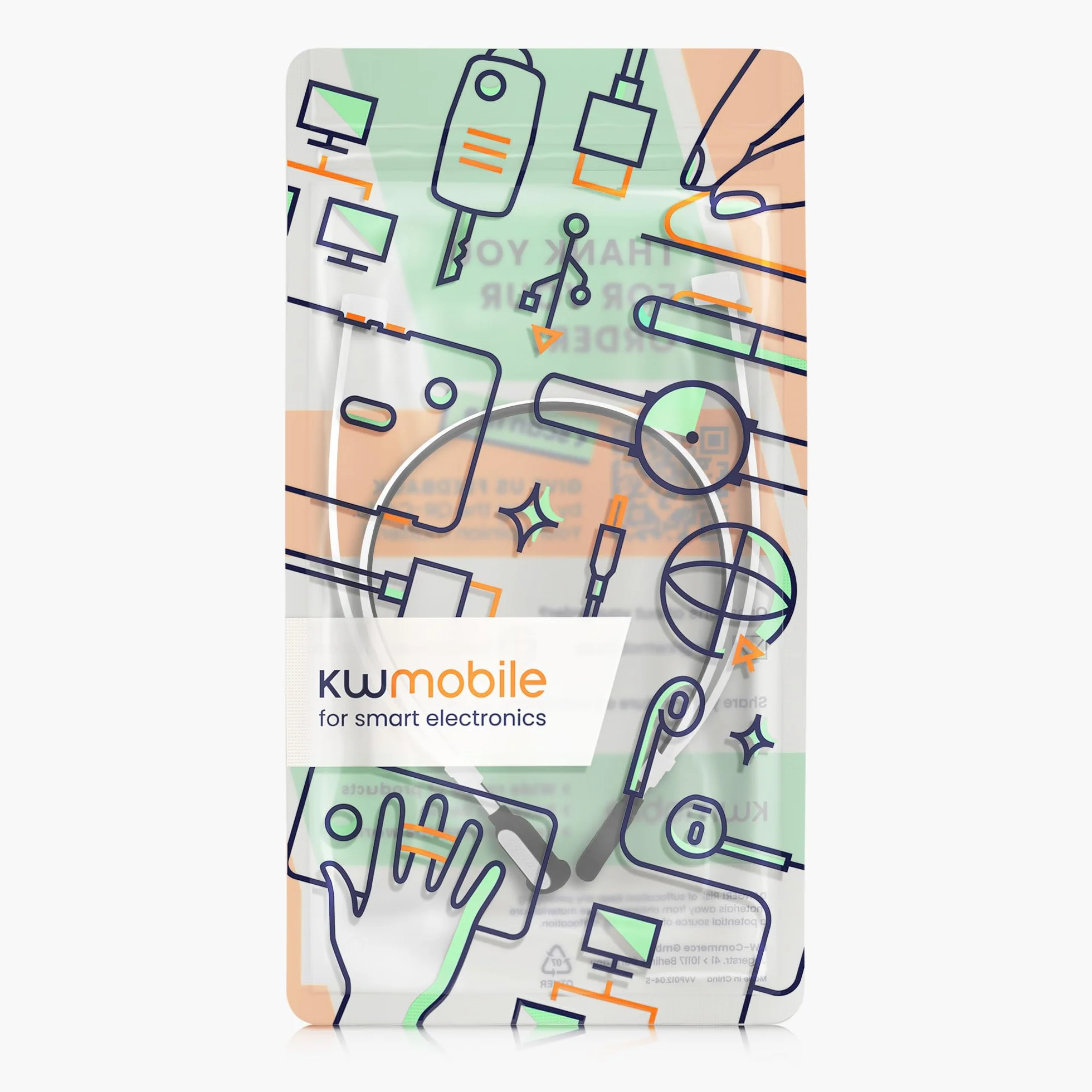 kwmobile silikonowa opaska mocująca kompatybilna z Apple Airpods 3/4/Pro 1/Pro 2/Pro 3 - biały czarny