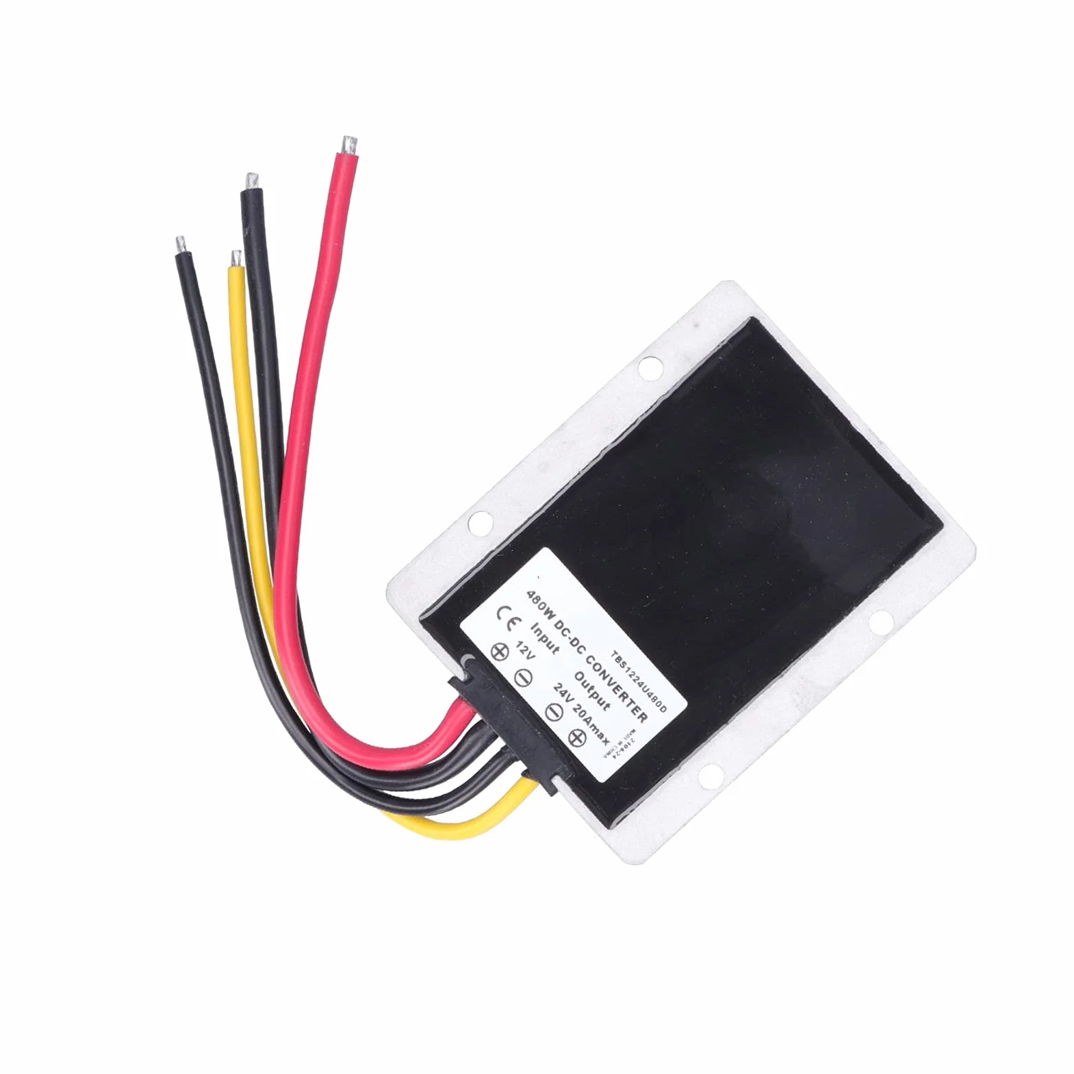 Przetwornica napięcia prądu stałego 12 V na 24 V 20 A 480 W Transformator doładowujący dużej mocy Wodoodporna obudowa ze stopu aluminium IP68 do silników samochodowych Paski LED