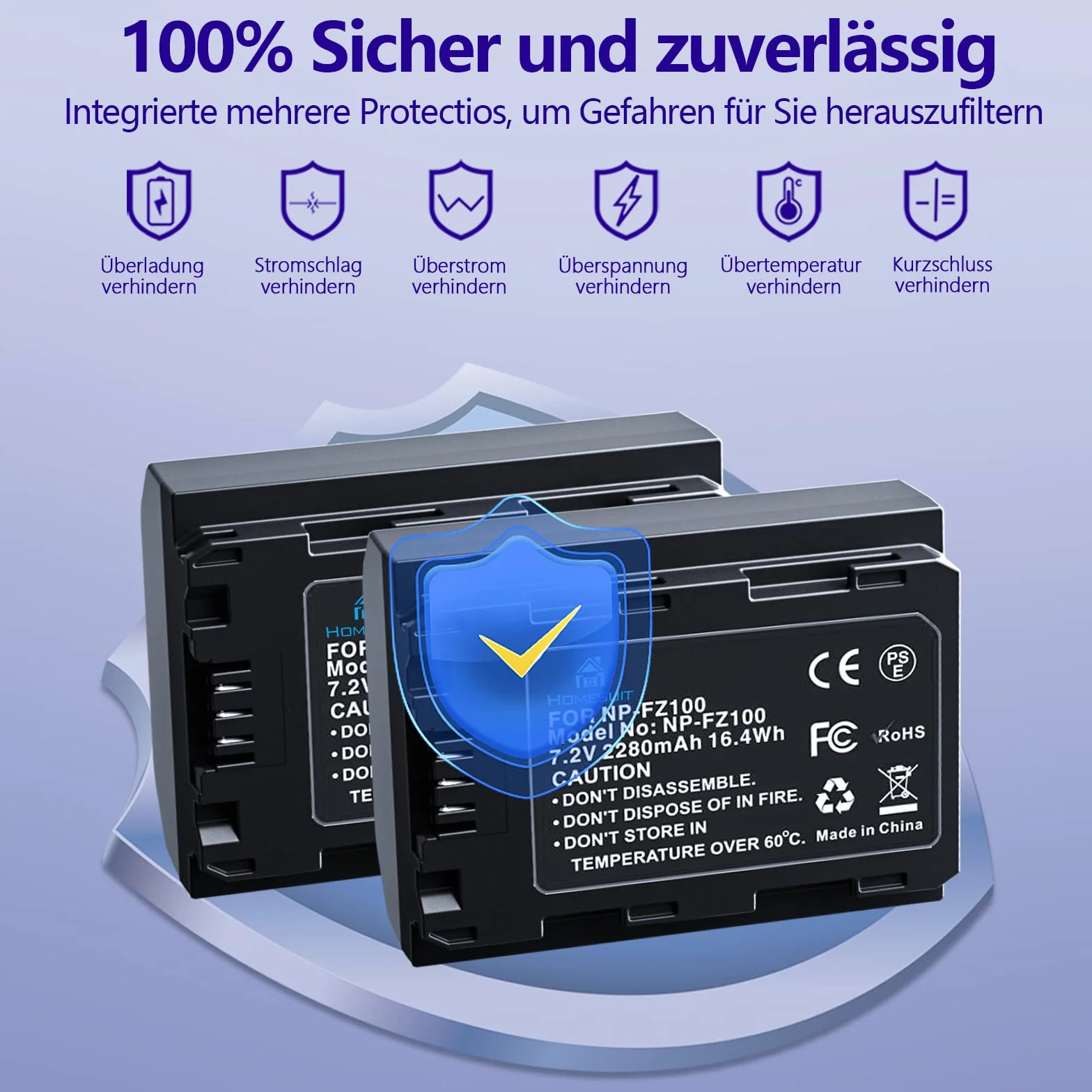 Homesuit NP-FZ100 akumulator 2280 mAh i podwójna ładowarka do Sony ZV-E1 FX3 FX30 A7RIII A7RV A7RIV A7SIII A7III A7IV A7C A7CII A6600 A6700 Alpha A1 A9 A9II A9III 9R A9R 9S (2 sztuki)