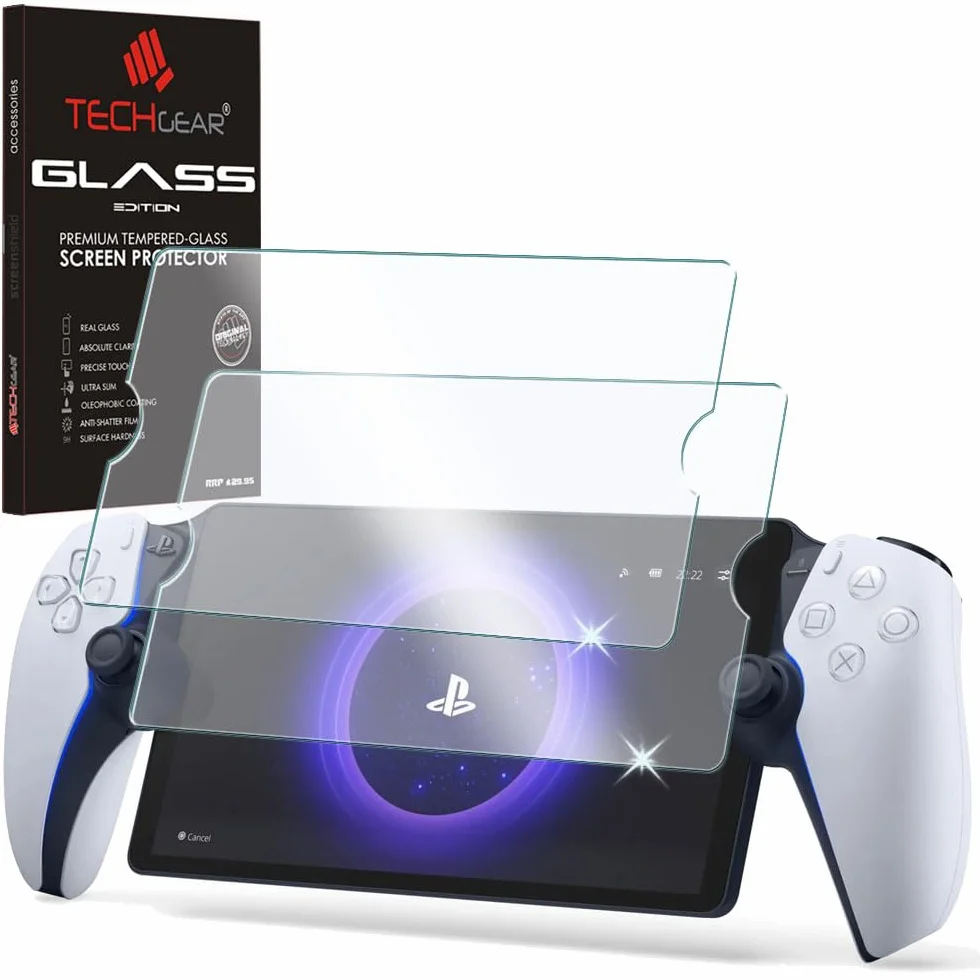 TECHGEAR Antyodblaskowa szklana osłona do PS Portal (2 szt.) matowe osłony ekranu ze szkła hartowanego [twardość 9H] [odporne na zarysowania] [bez pęcherzyków powietrza] do pilota Sony PlayStation