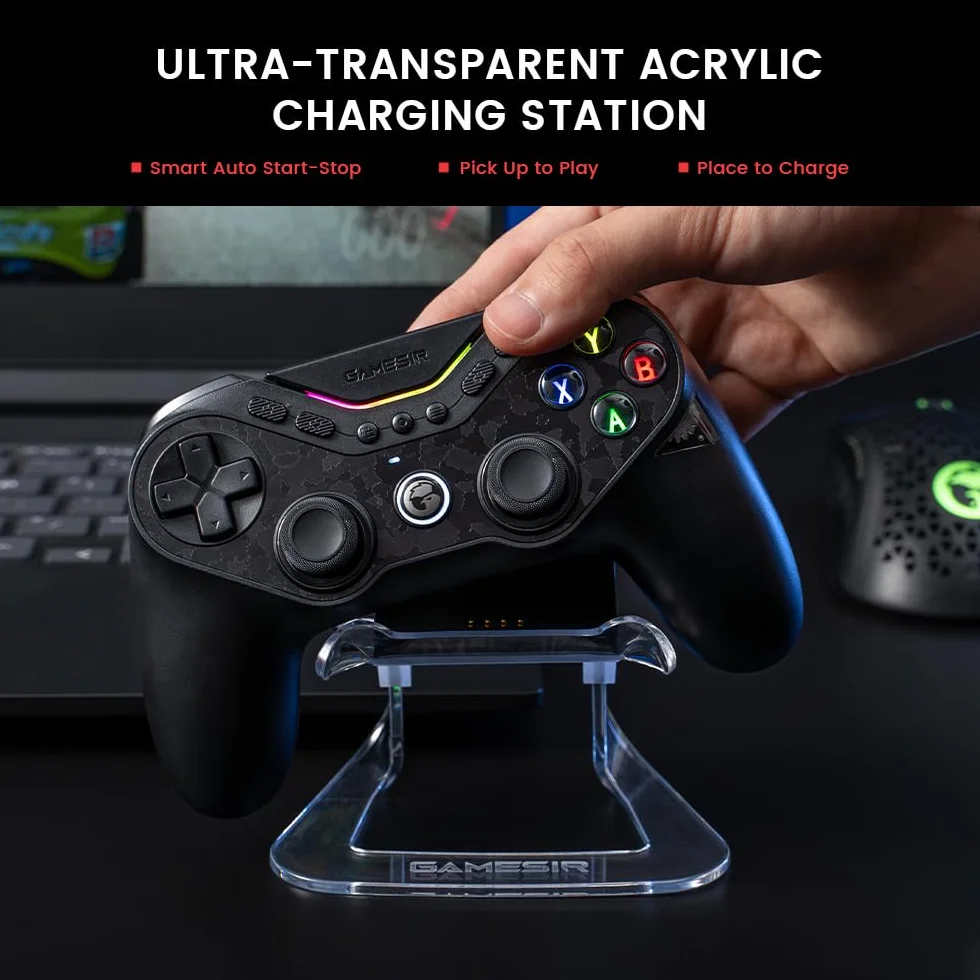GameSir Tarantula Pro Wireless Multi-Platform Controller & Quick Charging Dock Bundle do Switch/Switch 2 (6-osiowy żyroskop i NFC), PC, Android i iOS – Anti-Drift TMR Sticks