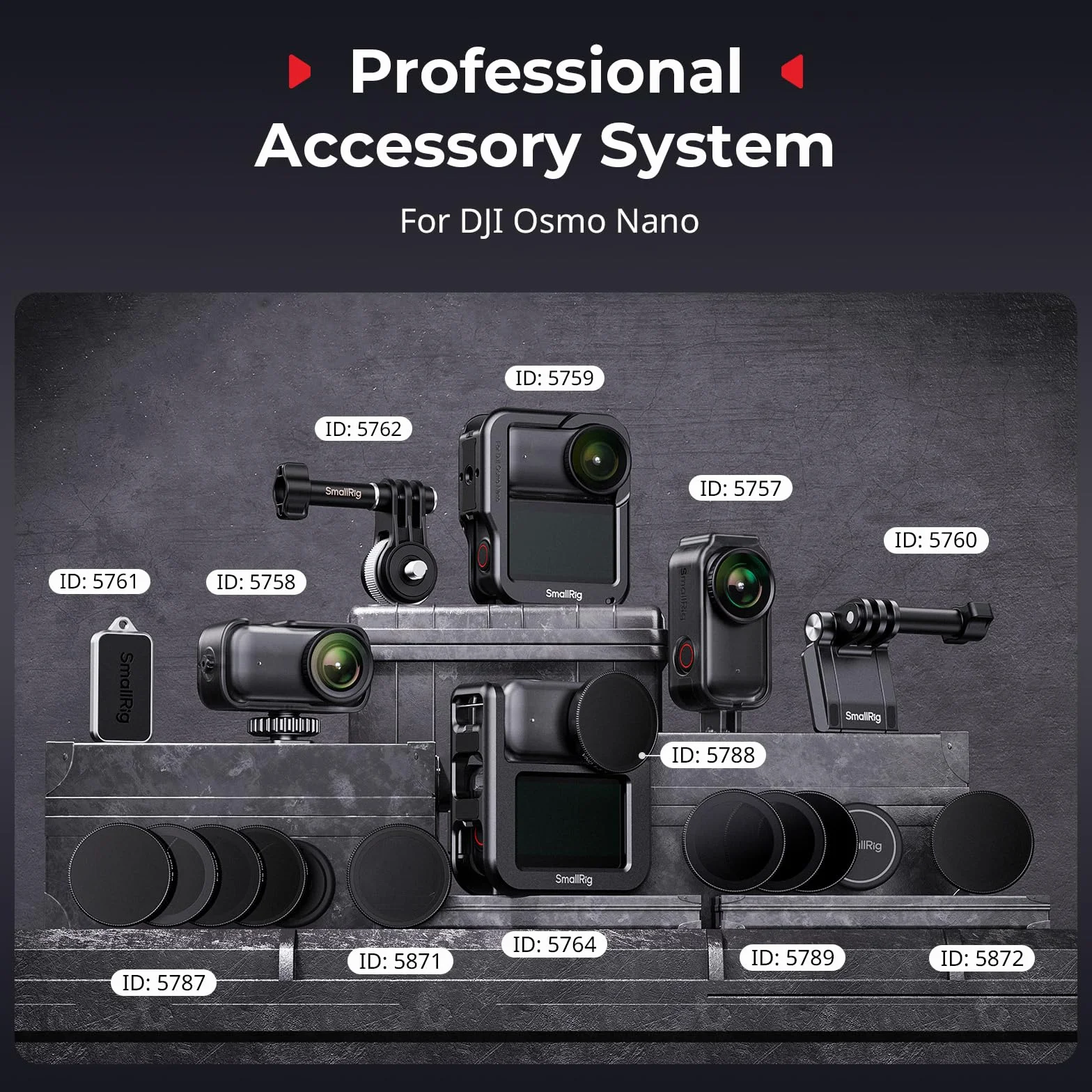 SMALLRIG Zestaw filtrów do kamer sportowych do DJI Osmo Nano, zawiera filtr polaryzacyjny CPL oraz filtry ND16, ND32 i ND64-5787 | W zestawie filtr polaryzacyjny CPL i ND16, ND32 i ND64 – 5787