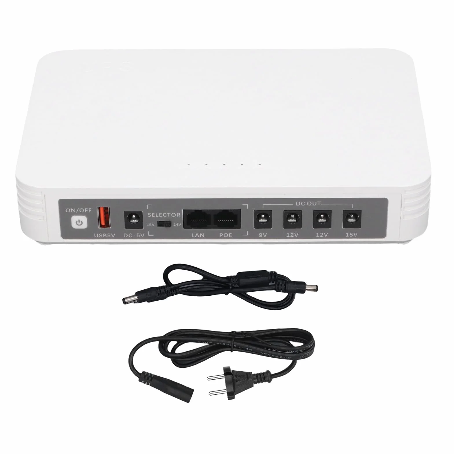 Mini UPS 8000 MAh Zasilacz Kopii Zapasowej z Angielskim Monitem Głosowym, 24 V 15V 12V 9V 5V 5V Wyjście USB dla Modemu Routera, Odpowiednie dla Routerów Modemy Bezpieczeństwa