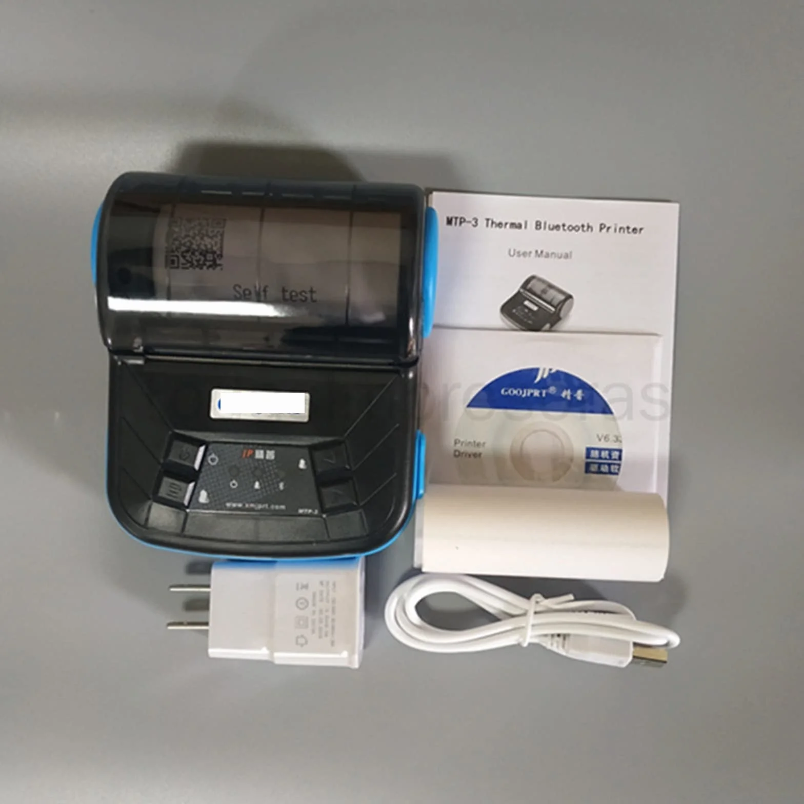 Drukarka RęCzna, DC 5V USB 3 "80mm Mini bezprzewodowa termiczna drukarka pokwitowań przenośna drukarka Bluetooth obsługa komputera papier do drukarki Impresora Drukuj W Dowolnym Miejscu(Add Case)