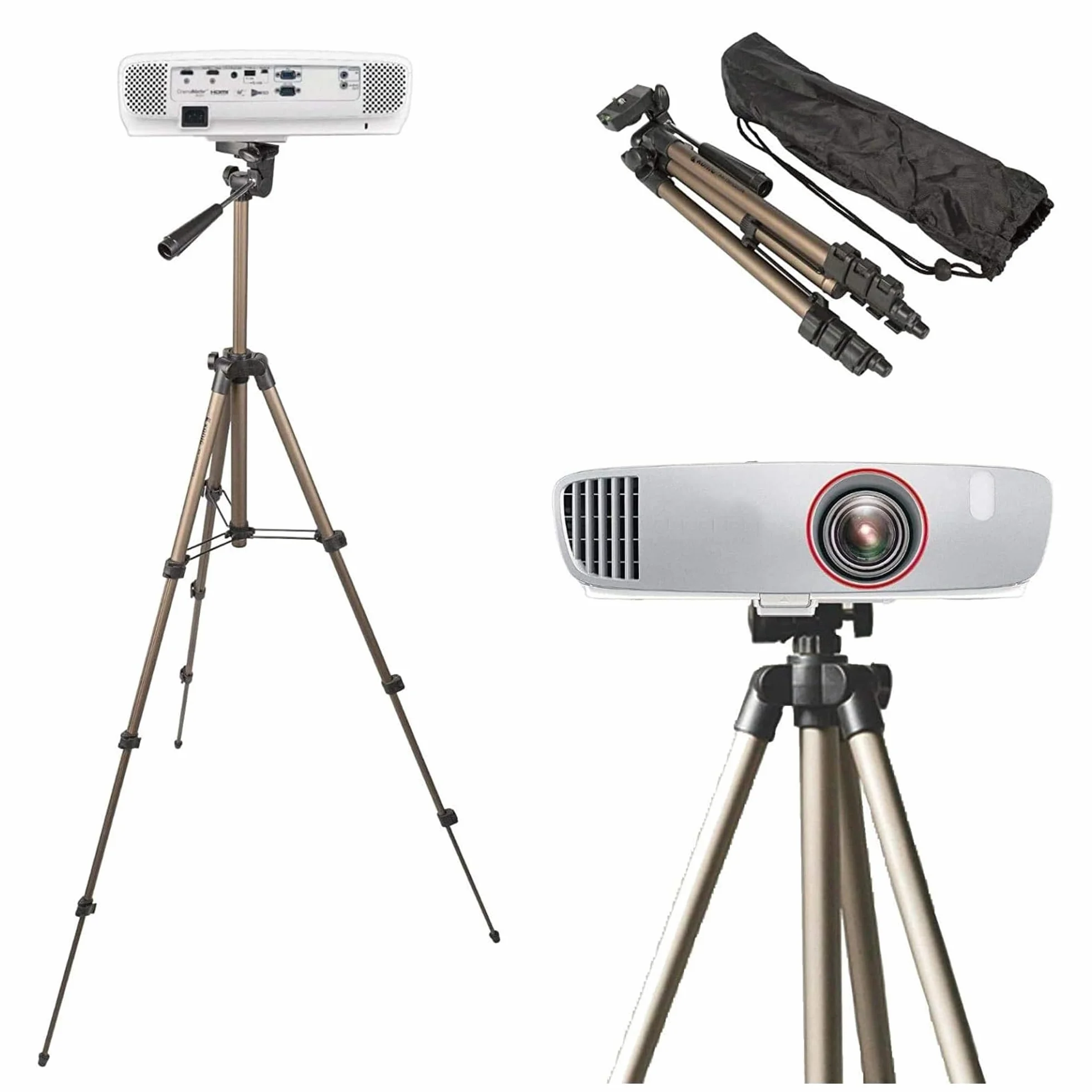 TronicXL Tripod19P - Statyw do projektora 1/4" - kompatybilny z Philips, BenQ, Asus, Acer, Epson, Sony, Panasonic, WiMiUS, TOUMEI, Merisny, QKK, OTHA, Android, Aiptek