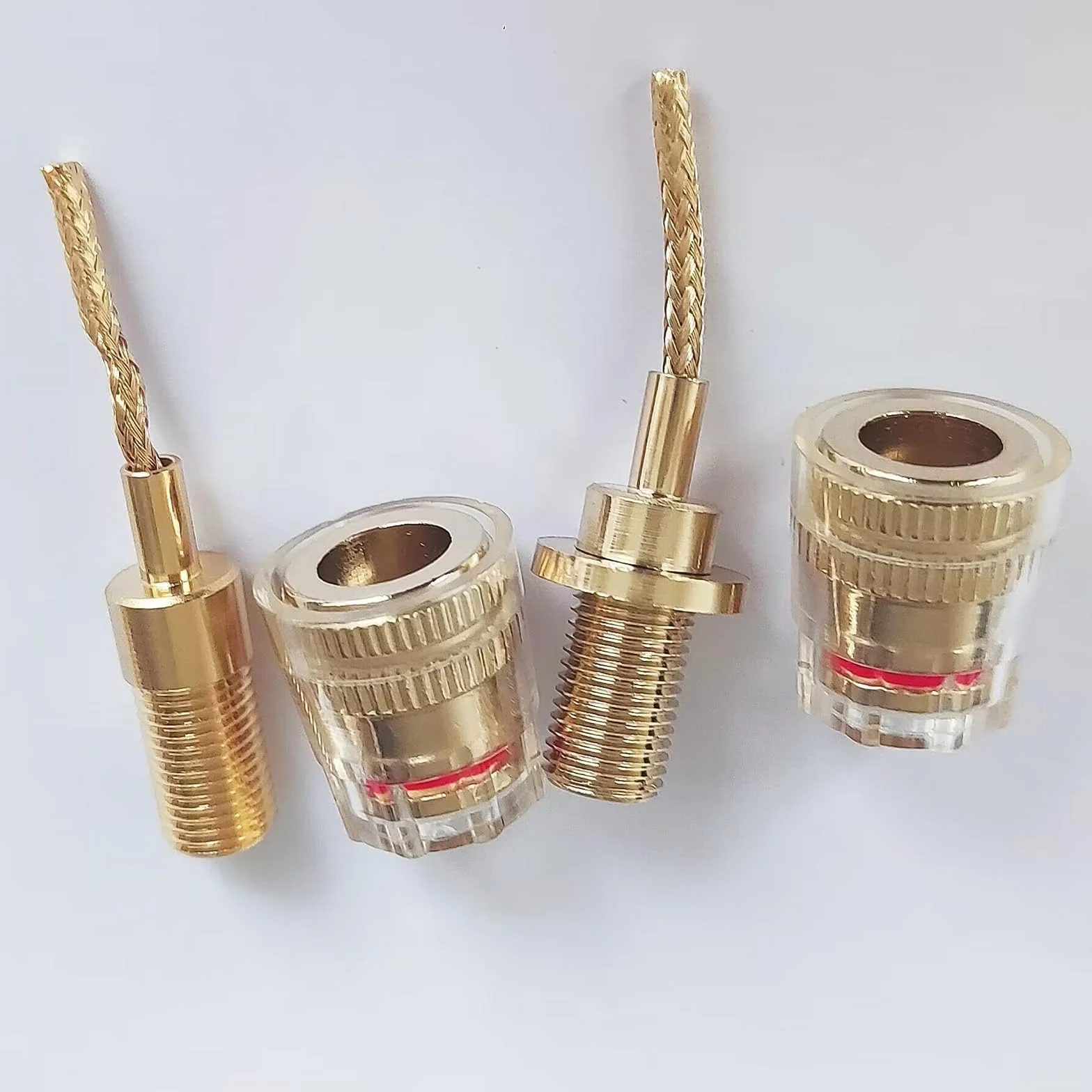 Złącze Flex Pin Banana 4mm na wtyk 2mm, adapter kabli HiFi, złącze audio