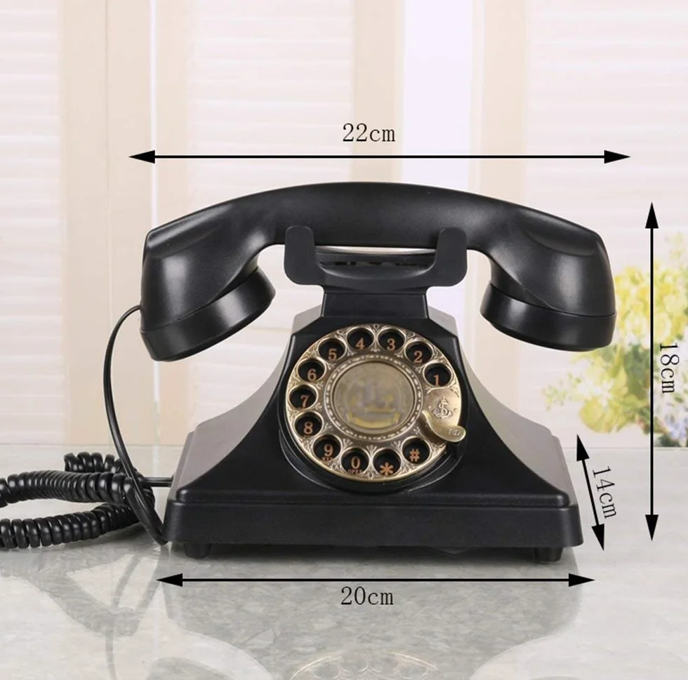 Antyczny telefon retro, telefon stacjonarny, replika, zabytkowy telefon stacjonarny retro, telefon domowy, telefon biurowy, wystrój salonu do domu/biura