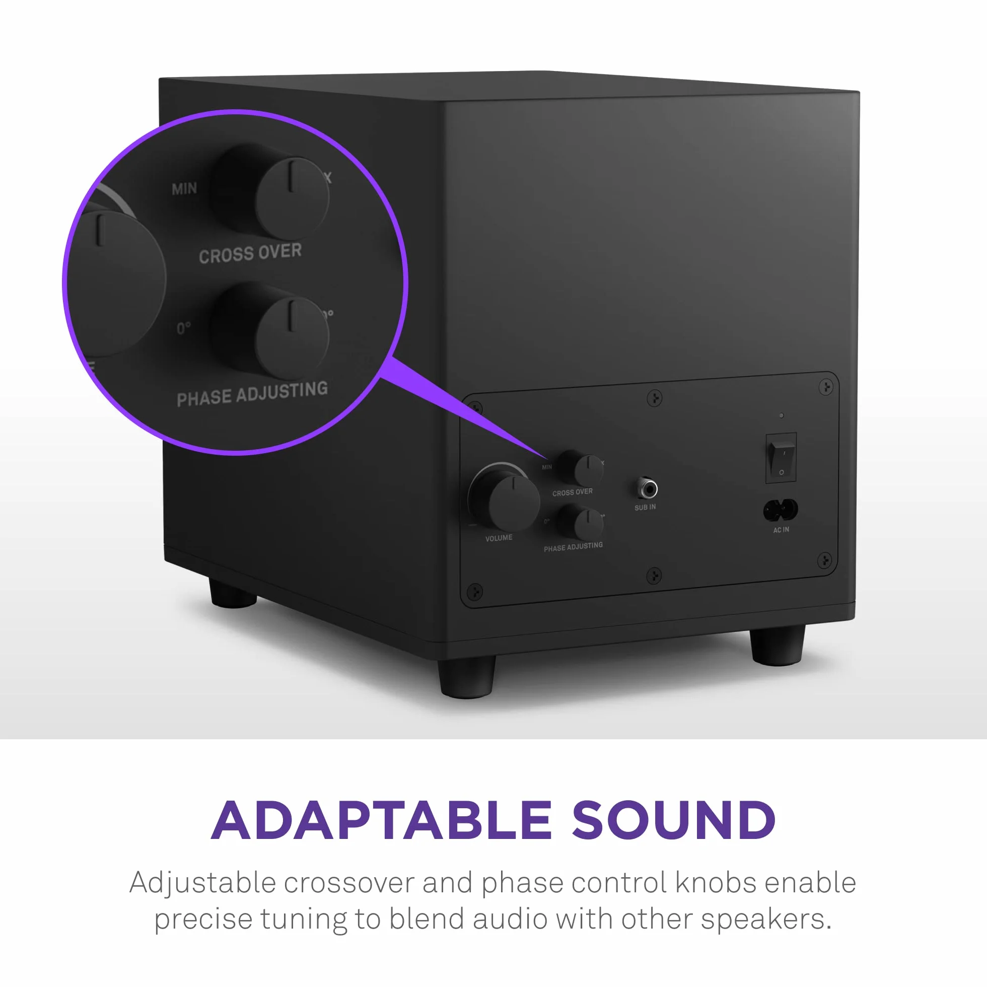 NZXT Relay Subwoofer PC - AP-SUB80-EU - Czarny - 140 W - Głębokie basy - 6,5-calowy głośnik Down-Firing