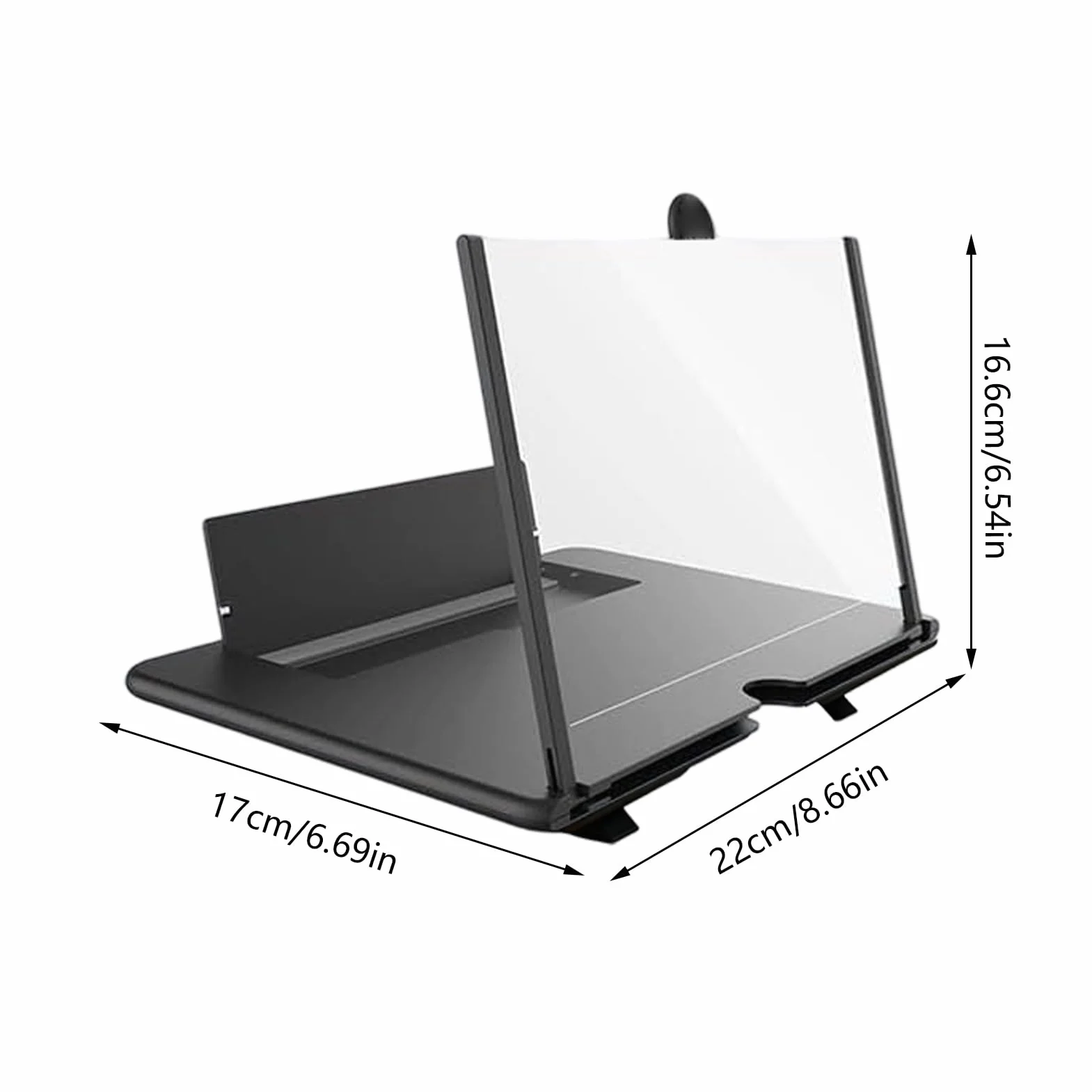 Lupa telefon komórkowy, 3D HD, powi?kszanie filmów wideo, wysuwany ekran HD, niebieskie ?wiat?o, sk?adany uchwyt wzmacniacza, lupa do wszystkich smartfonów (czarny/bia?y/czerwony)