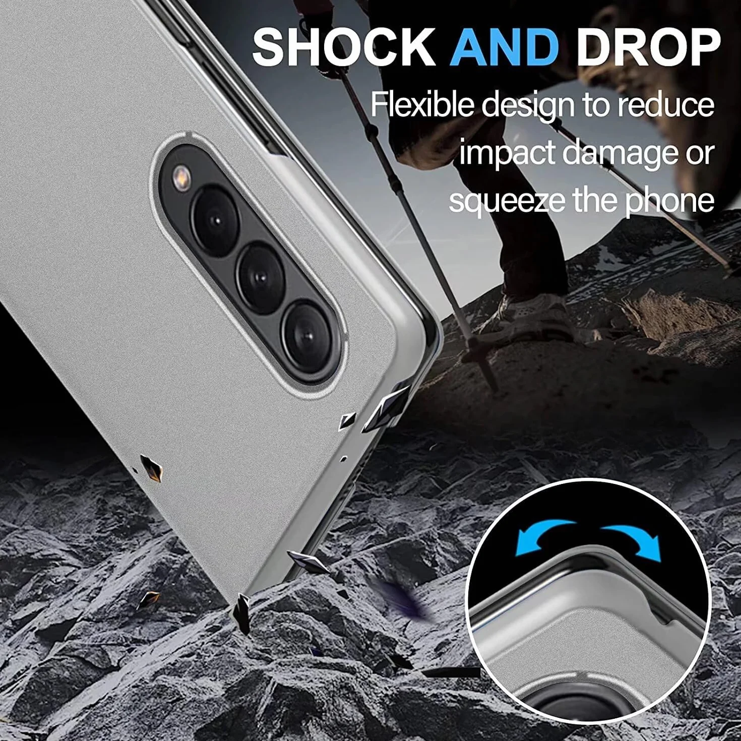 Etui do Samsung Galaxy Z Fold 7, etui z klapką z funkcją stojaka, PC/PU półprzezroczysty wygląd, odporne na wstrząsy etui ochronne na telefon Samsung Galaxy Z Fold 7, srebrne