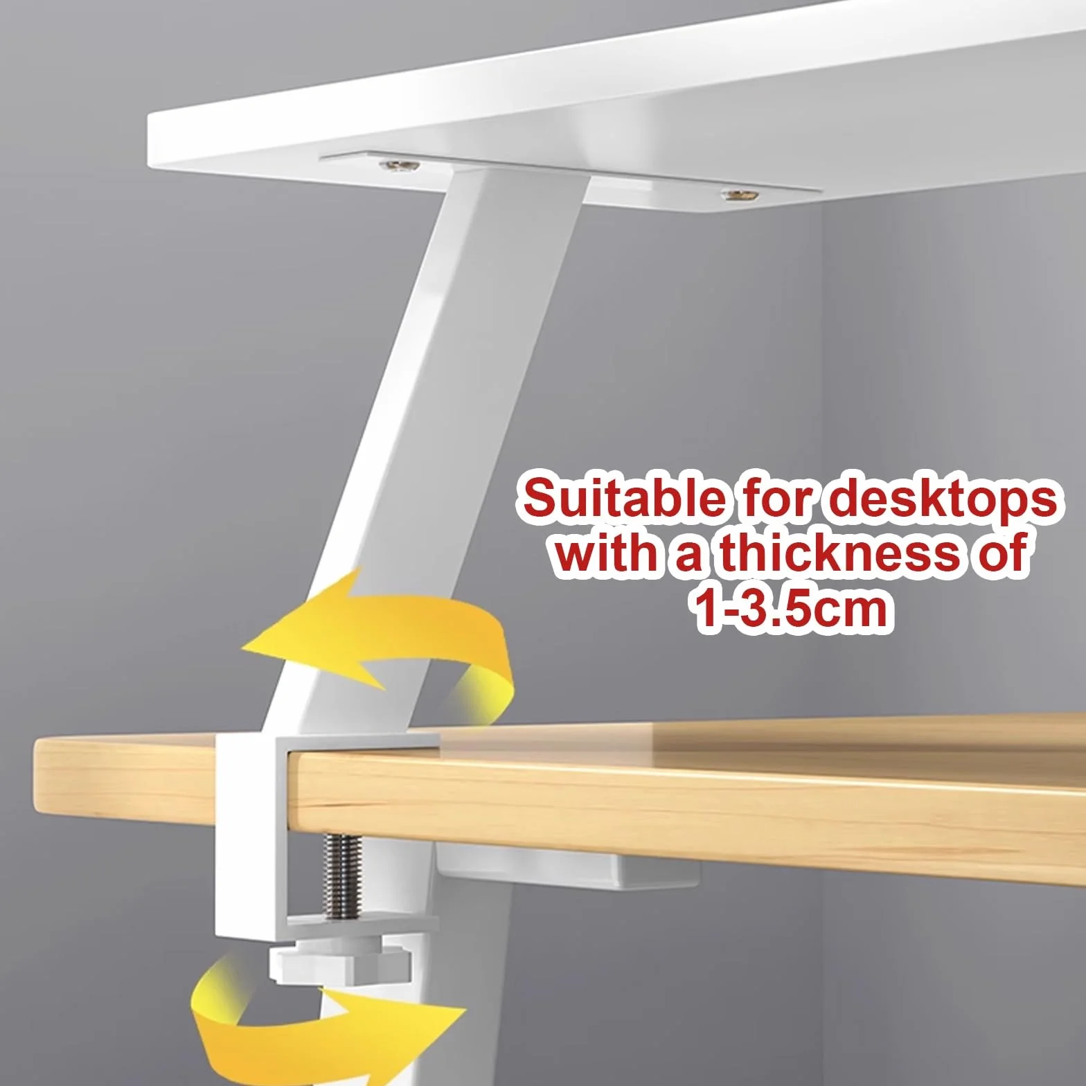 Wszechstronna półka biurkowa ClampOn do gier i akcesoriów biurowych, wytrzymały organizer na biurko, ergonomiczny monitor i podpórka pod laptopa, stojak na drukarkę, przedłużające półki na biurko