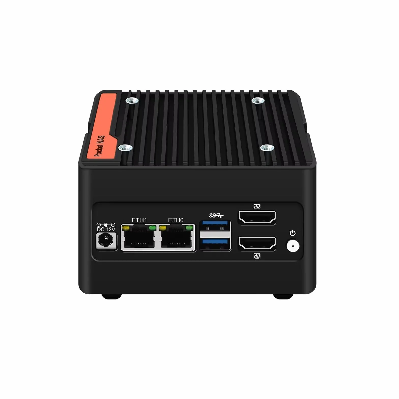 SJRC 4 Bay NAS Mini PC N200, 4 x NVMe Micro NAS Server do komputera stacjonarnego, 2 x i226-V 2,5 GbE LAN Network Attached Storage with USB 3.2, obsługa WiFi7/BT5.4, bez barebone RAM/SSD/OS