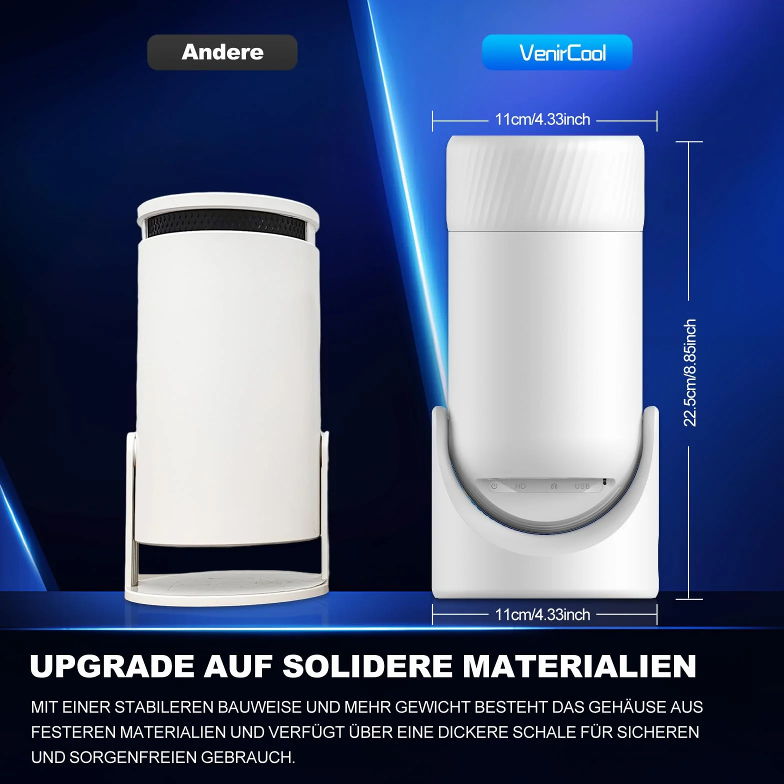 Mini projektor z Bluetooth 5.0, przenośny projektor VenirCool P2 13000L, obsługa 4K z WiFi6, elektryczna korekcja trapezu, projektor wideo, obrotowy stojak 180° do kina domowego