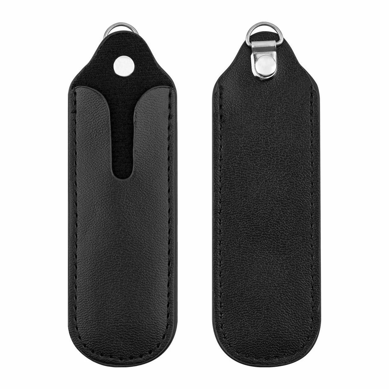 Smycz do naszyjnika ze skóry PU z woreczkiem na Ecig Ego, 4 szt, Czarny, 4.8*1.6
