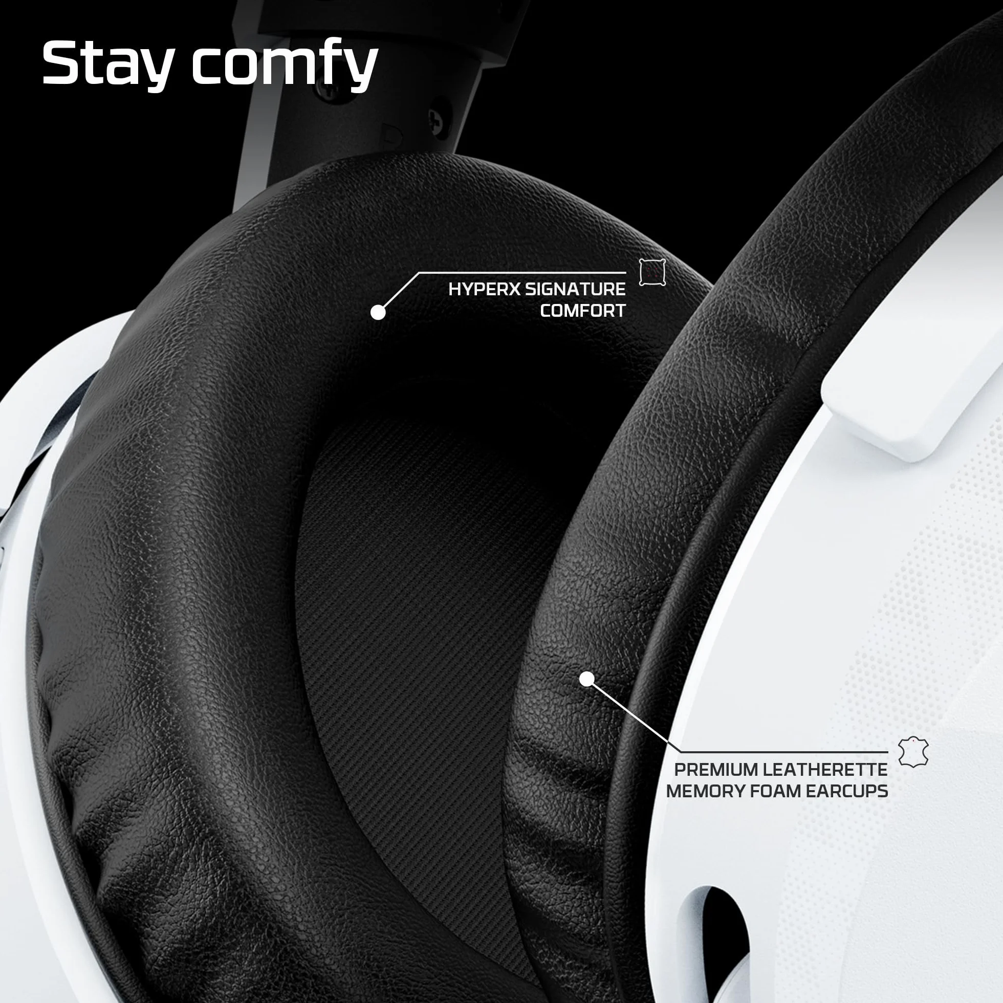 HyperX CloudX Stinger 3 Bezprzewodowy zestaw słuchawkowy do gier na PS5 | Bluetooth 5.2 i 2,4 GHz, do 80 godzin baterii, sterowniki 50 mm, mikrofon, biały