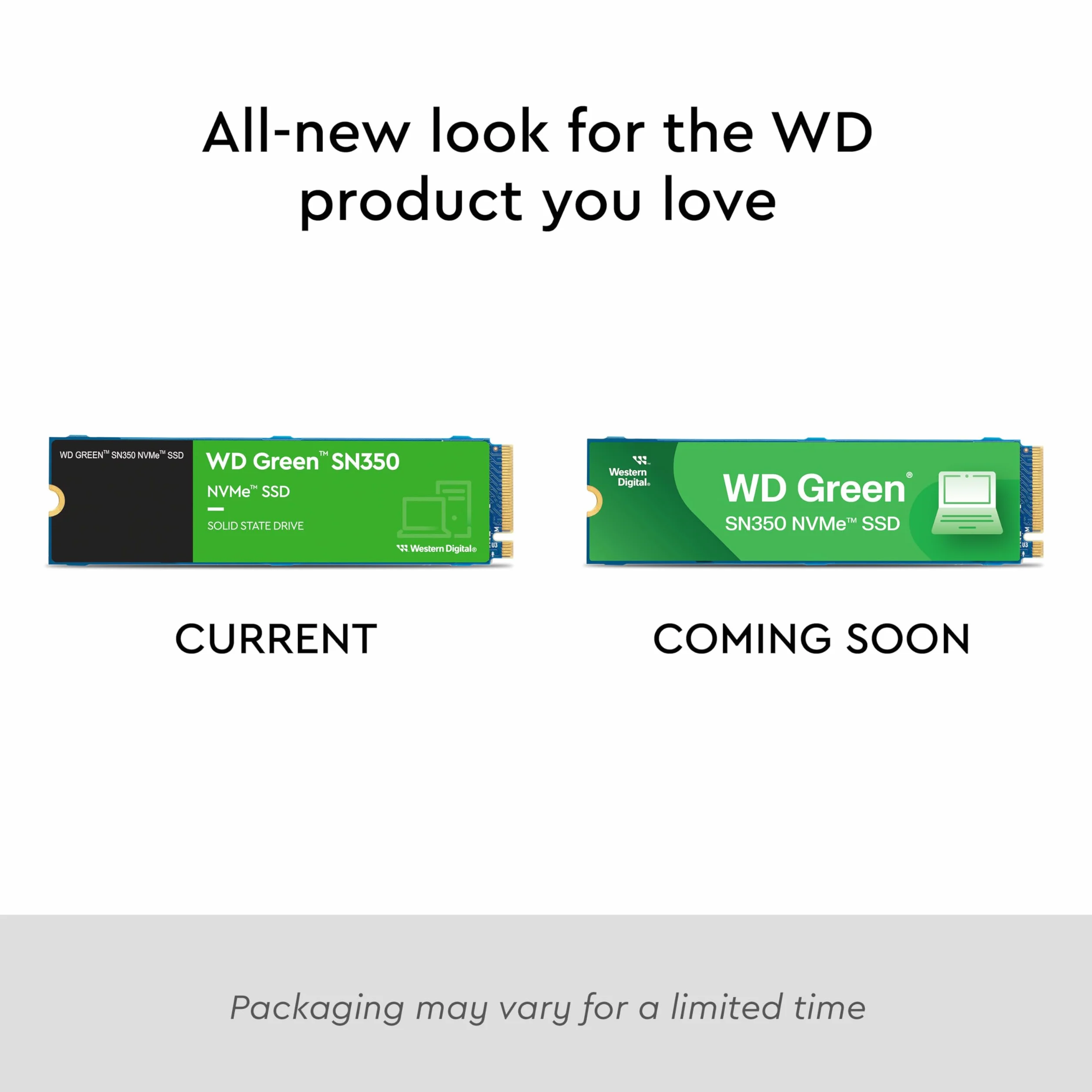 WD Green SN350 1TB NVMe Internal SSD Solid State Drive - Gen3 PCIe, QLC, M.2 2280, Up to 3,200 MB/s