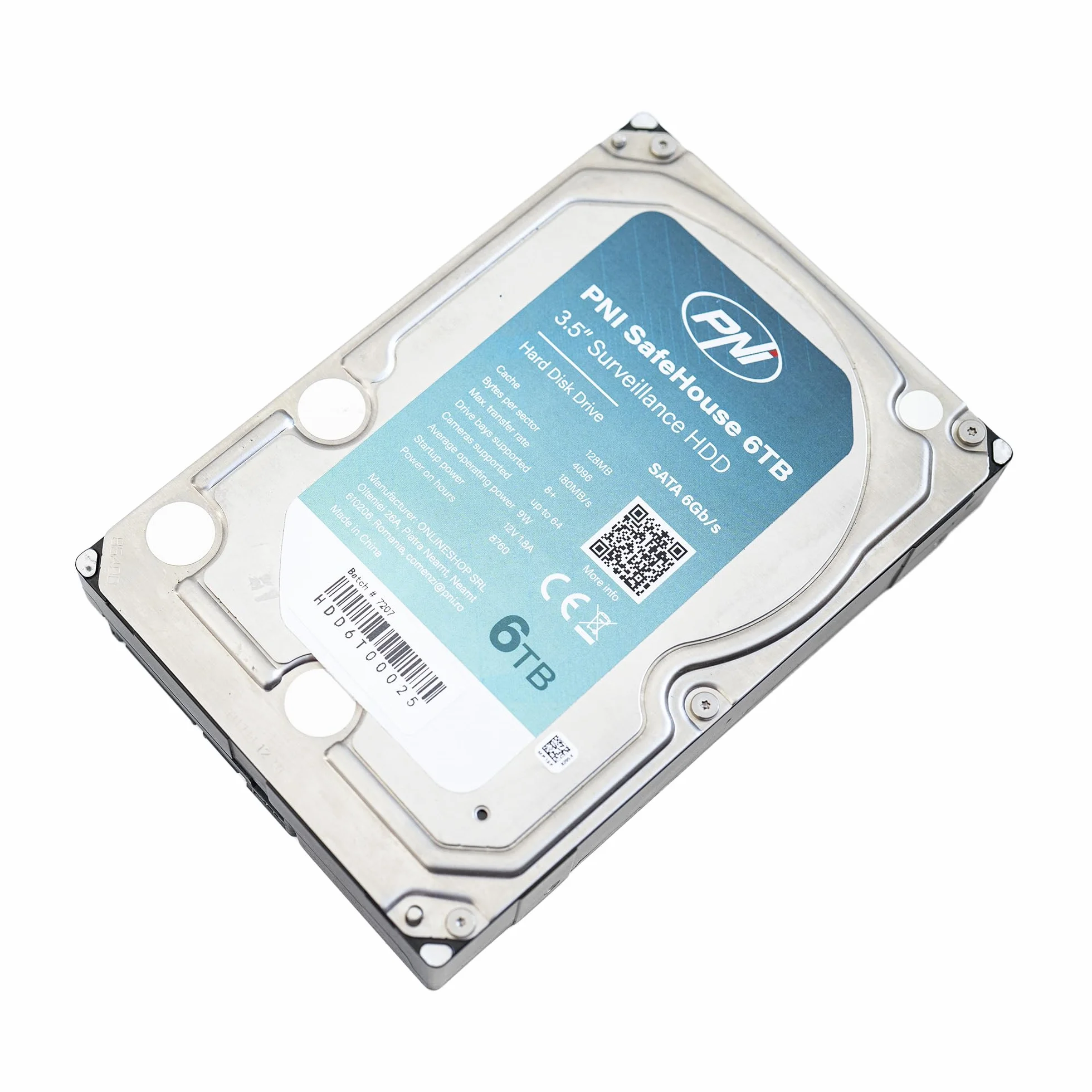 Wewnętrzny dysk twardy PNI SafeHouse 6 TB 8.9 cm HDD, CCTV, 128 MB, SATA III, 7200 obr./min do systemów nadzoru