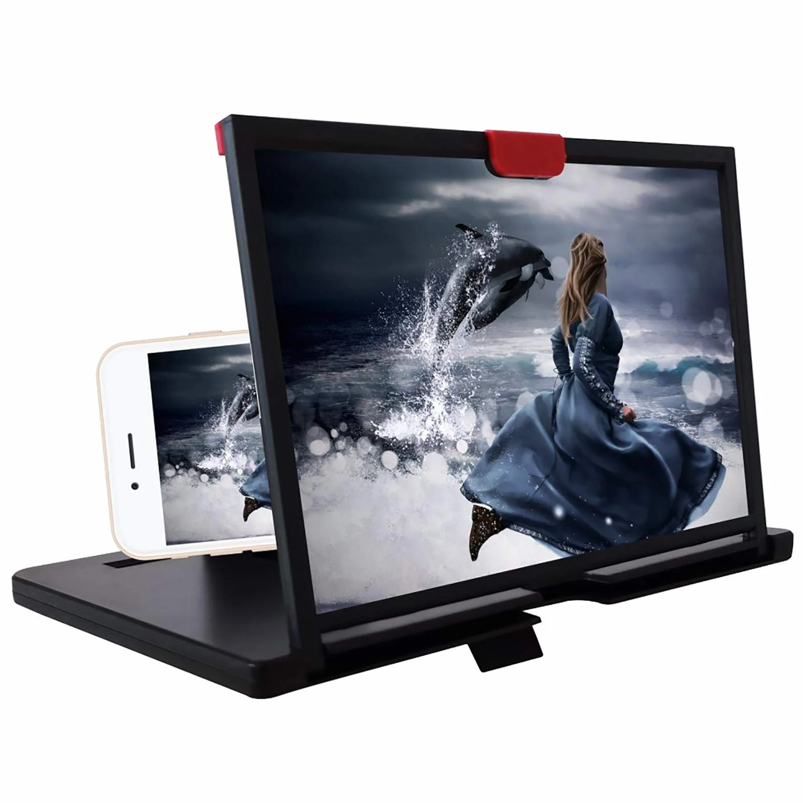 Lupa ekranu telefonu 30.5 cm – przenośny składany stojak na telefon 3D HD