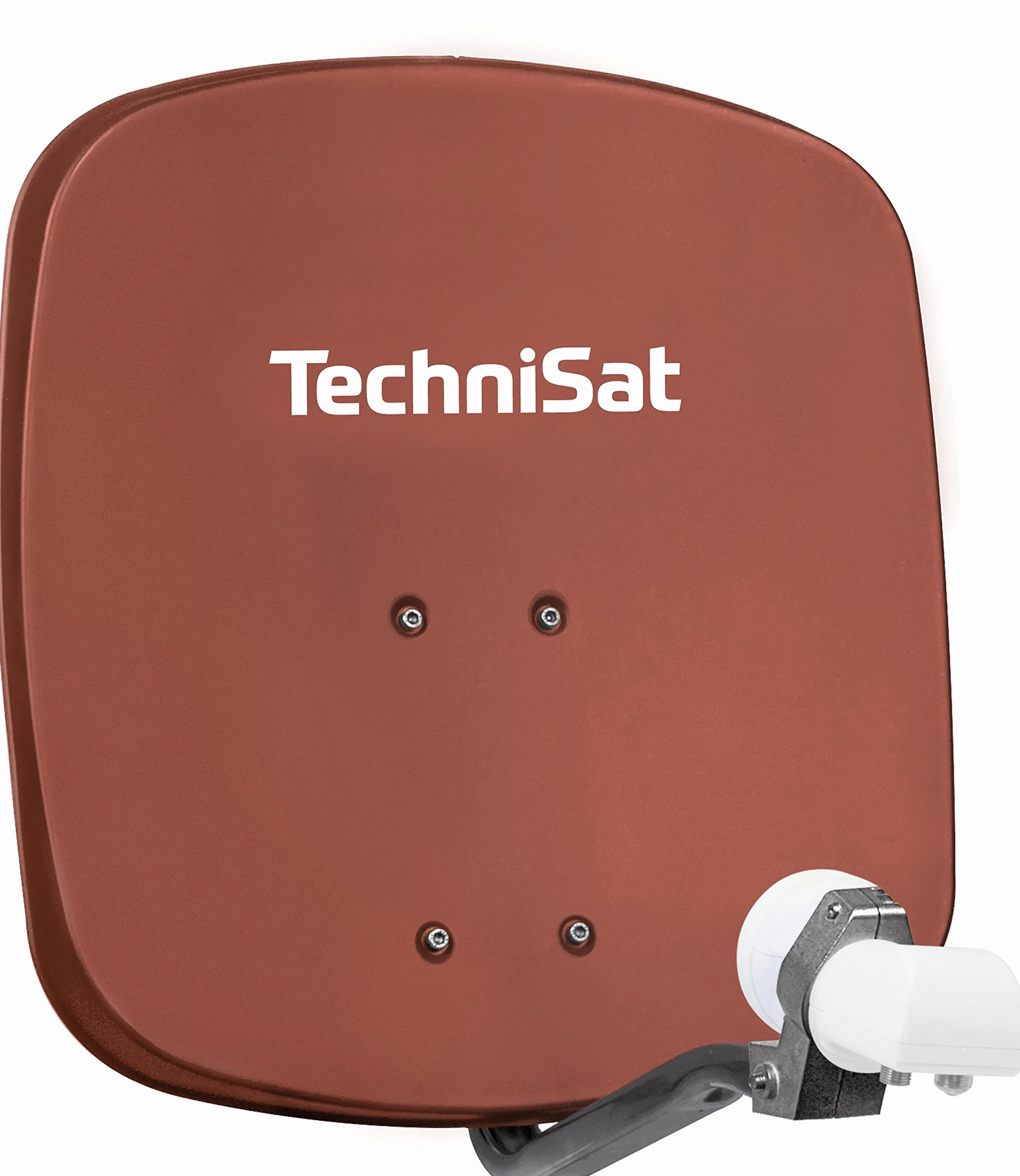 TechniSat DIGIDISH 45 – antena satelitarna dla 2 uczestników (mały zestaw satelitarny 45 cm – kompletny zestaw z uchwytem ściennym i uniwersalnym Twin-LNB) czerwona
