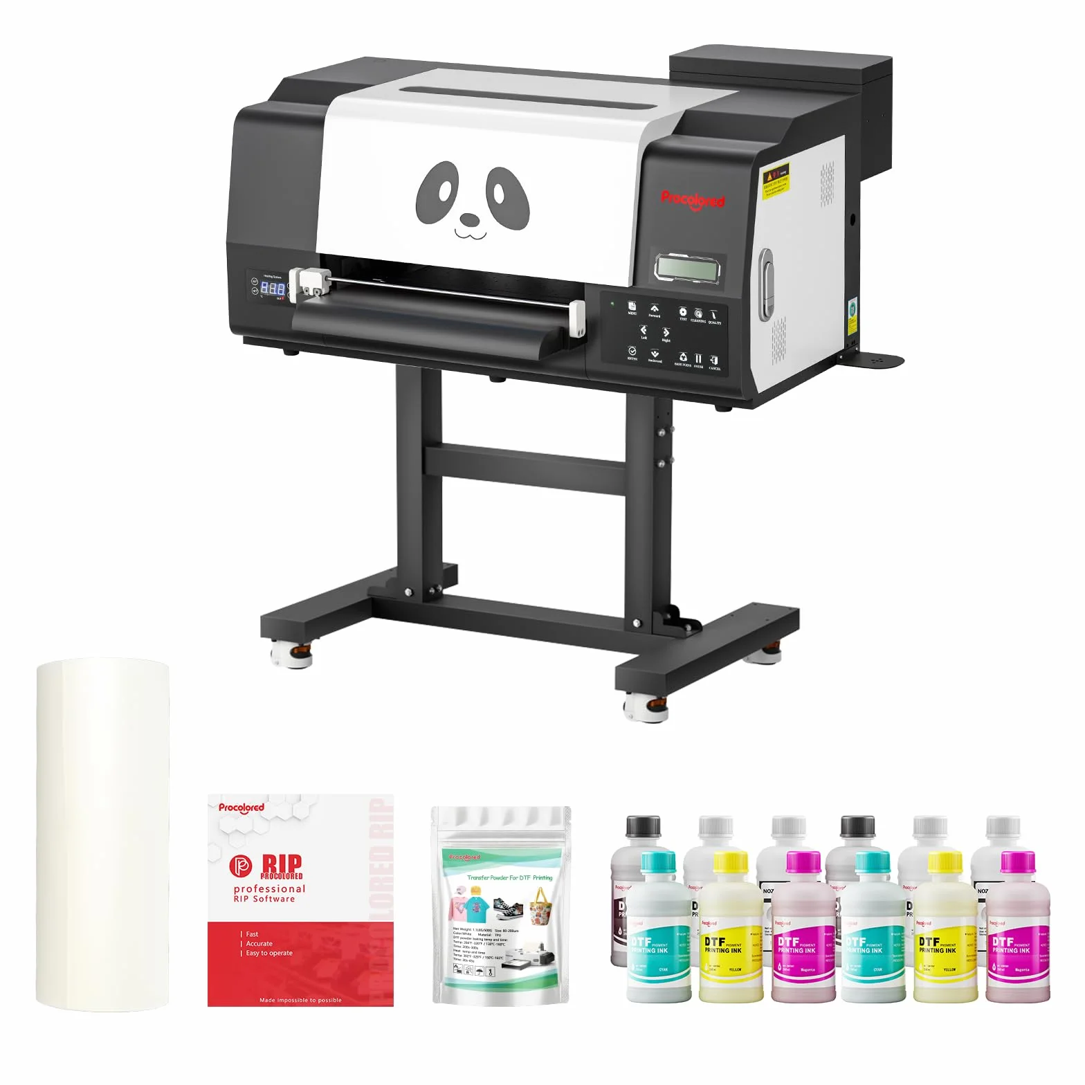 Procolored F13PRO Podwójna drukarka odzieżowa XP600 DTF ze stojakiem Wbudowany syfonowy obieg tuszu Maszyna do drukowania bezpośrednio na folii do tkanin bawełnianych, poliestrowych i mieszanych