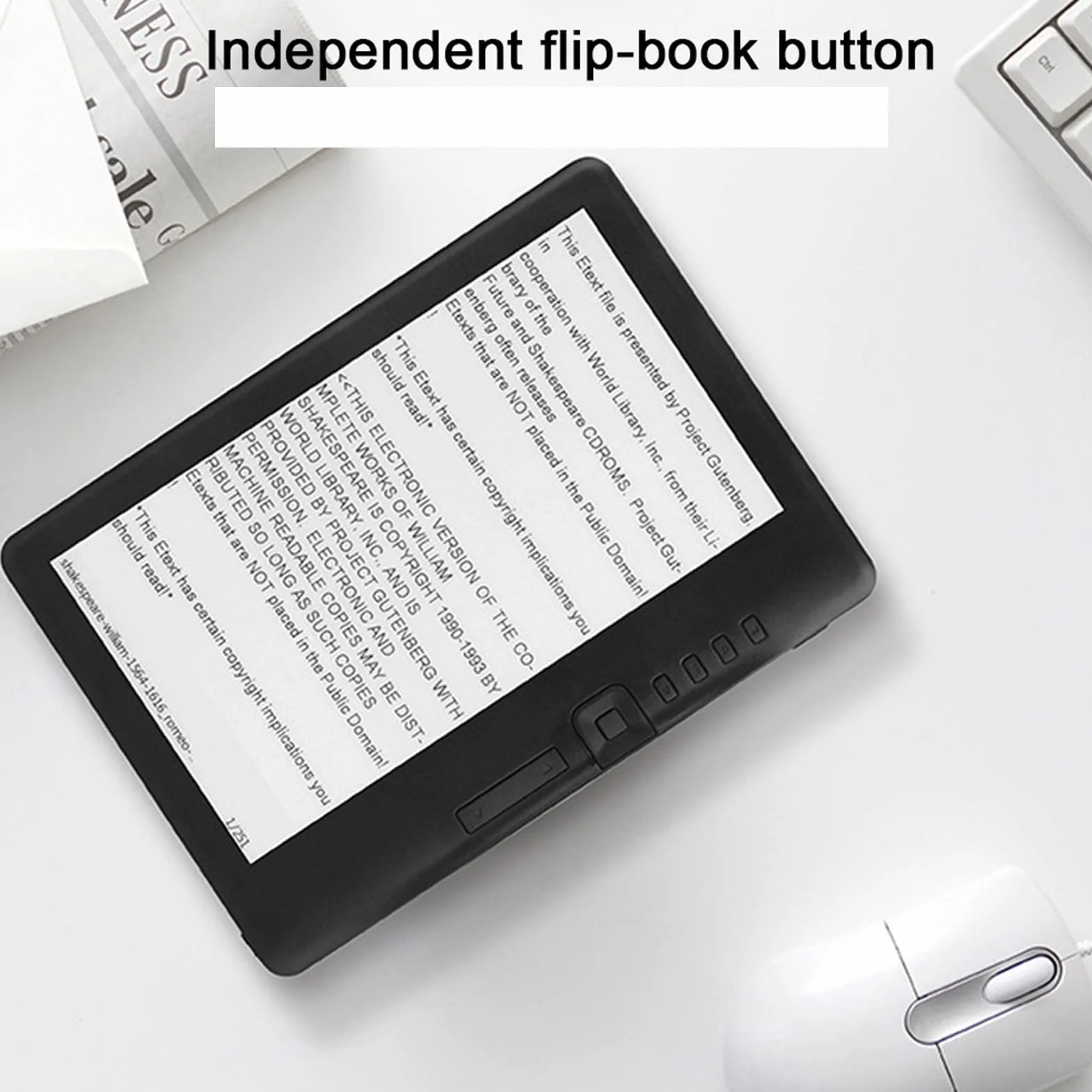 Yctze Czytnik e-booków, BK7019 czytnik e-booków, 2100 mAh, przenośny czytnik e-booków o przekątnej 7 cali z kolorowym ekranem, obsługuje kartę pamięci i pamięć 8 G, kolor czarny