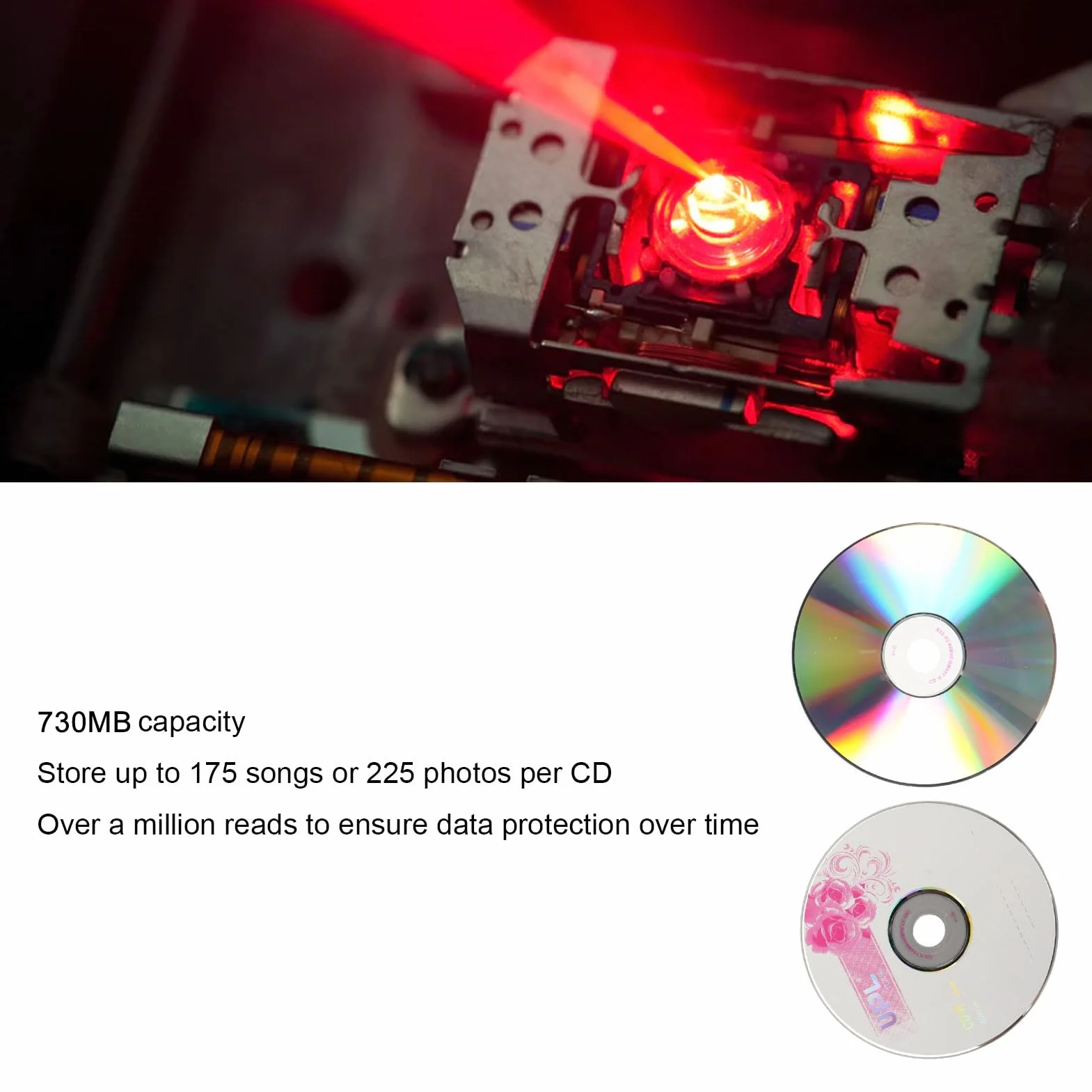 Czyste Płyty CD do Nagrywania Muzyki, Czyste Płyty CD R 52X 730MB Nagrywania o Wysokiej Wydajności, Kompatybilne z większością Napędów CD R, Idealne do Przechowywania Cyfrowych