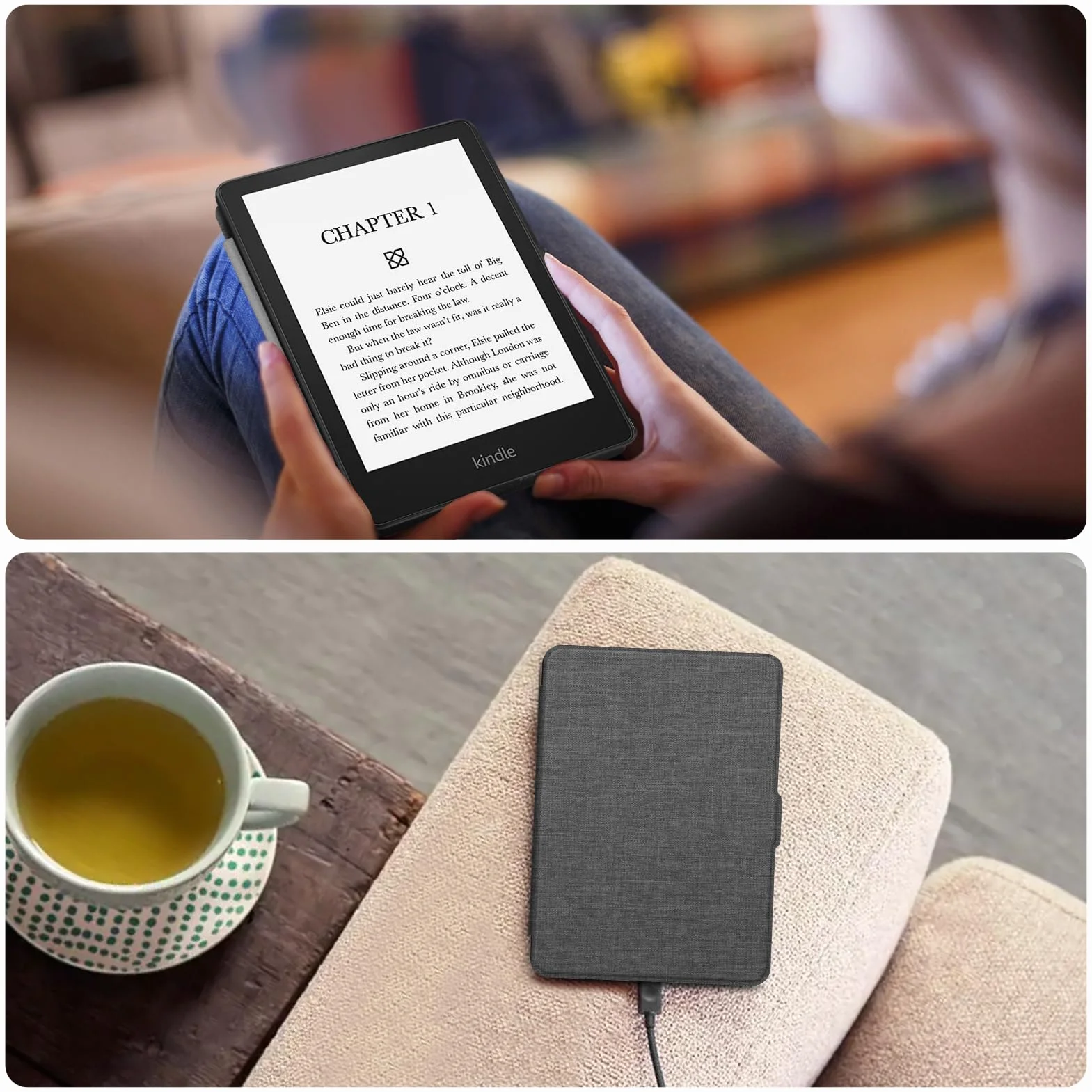 Fintie Etui do 6,8" Kindle Paperwhite (11. Generation - 2021) i Kindle Paperwhite Signature Edition - najcieńszy i najlżejszy pokrowiec ochronny z funkcją Auto Sleep/Wake (ZB- Ciemno Szary)