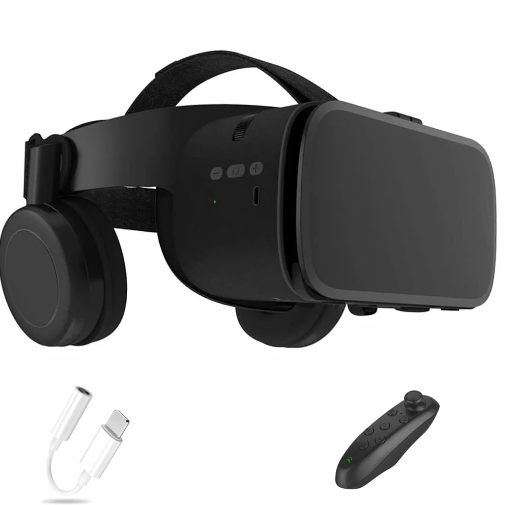 Okulary 3D, Virtual Reality, zestaw słuchawkowy, ochrona oczu, okulary VR do filmów 3D i gier, kontroler Bluetooth do iPhone 13 Pro Max/13 Pro/13/12/11, do Samsung Galaxy S21, Huawei, X. iaomi-Seria nie
