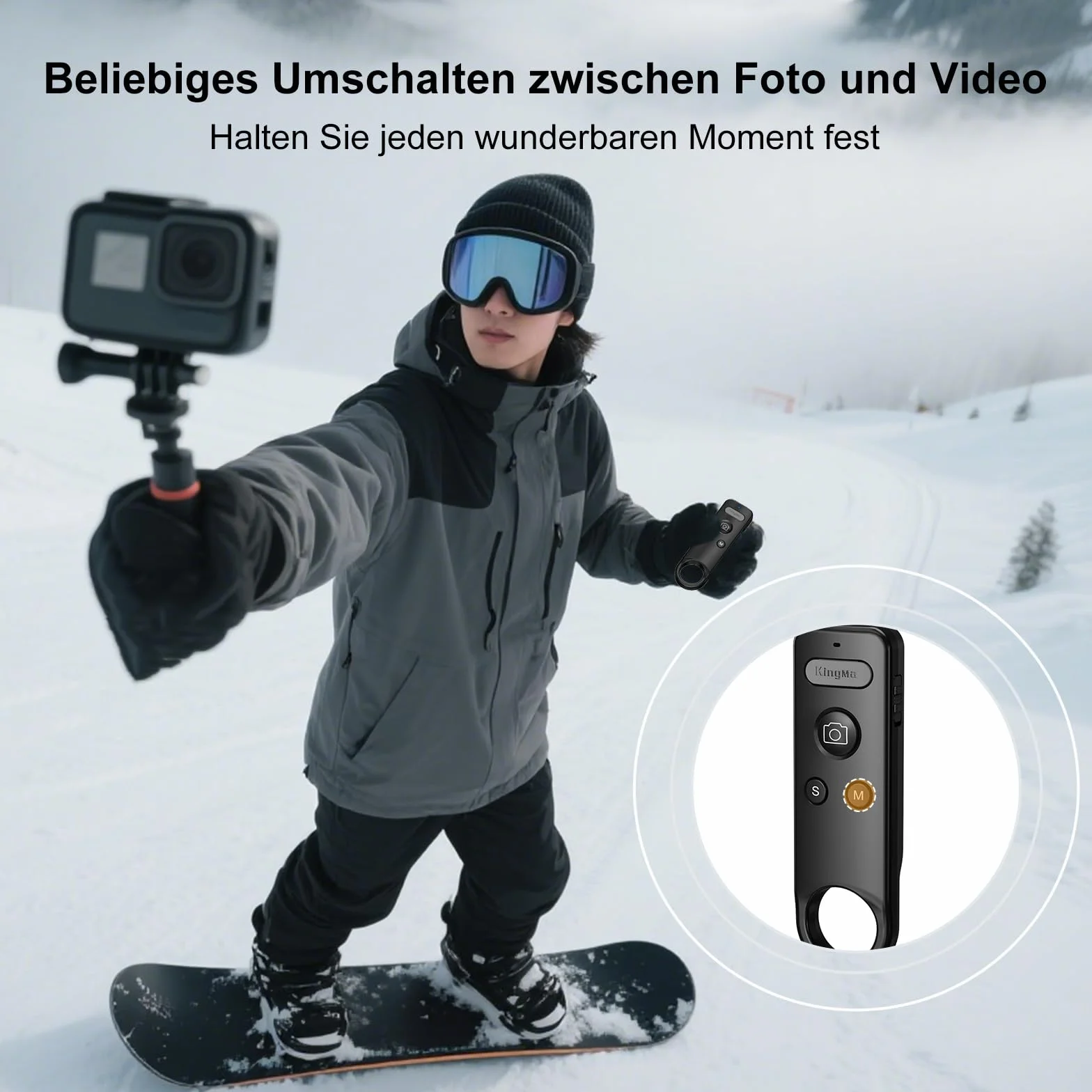 Wireless Insta 360 ACE Remote Pro 13 Bluetooth Control kompatybilny z Insta360 X2-5, GO 3-3S i 8/9/10/11/12/13