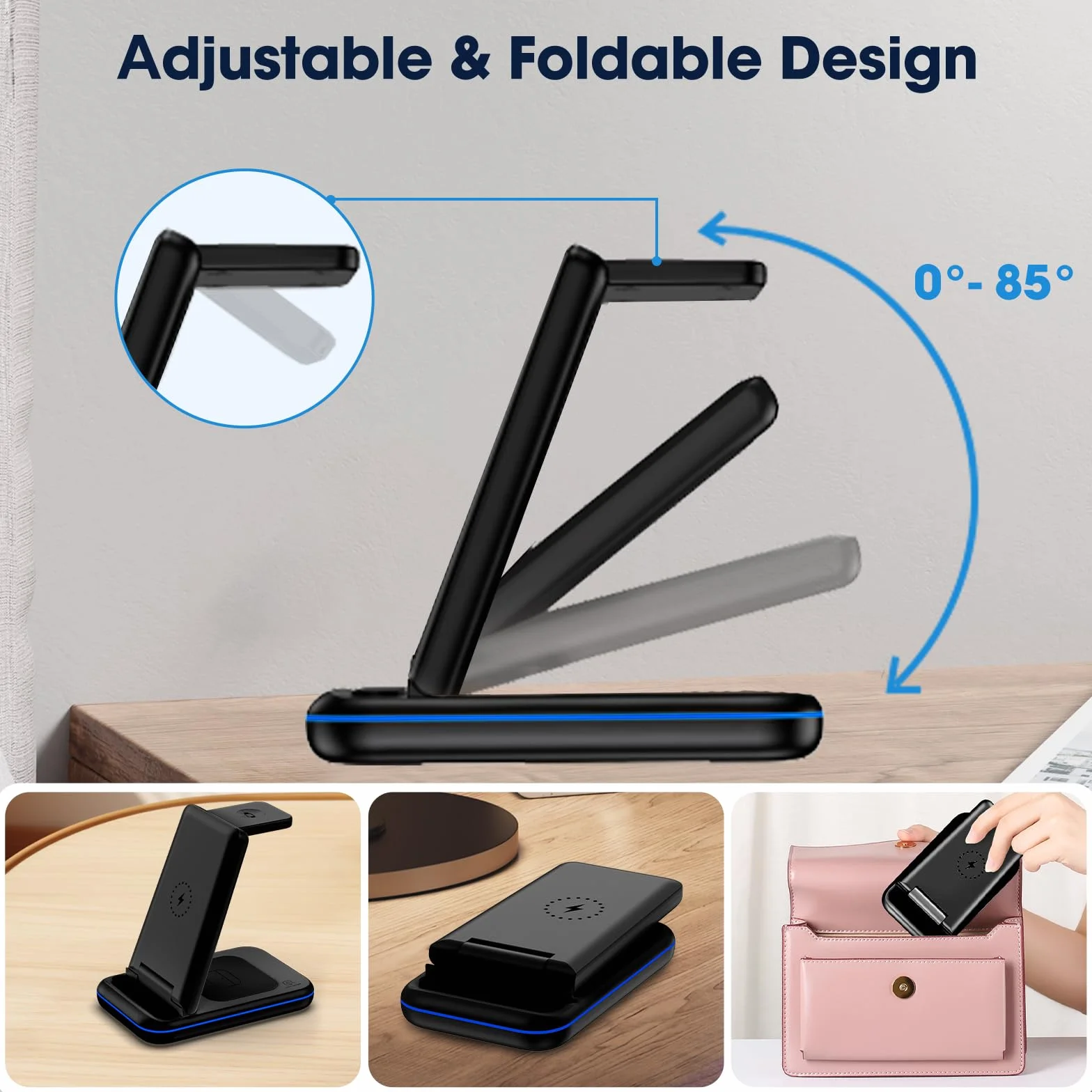 Bezprzewodowa stacja ładująca do Samsung Galaxy S24+/S23+/S22/S21/Z Flip 5/4 Fold 5/4 bezprzewodowa ładowarka do zegarka Samsung Watch6/5/Pro/4/Active