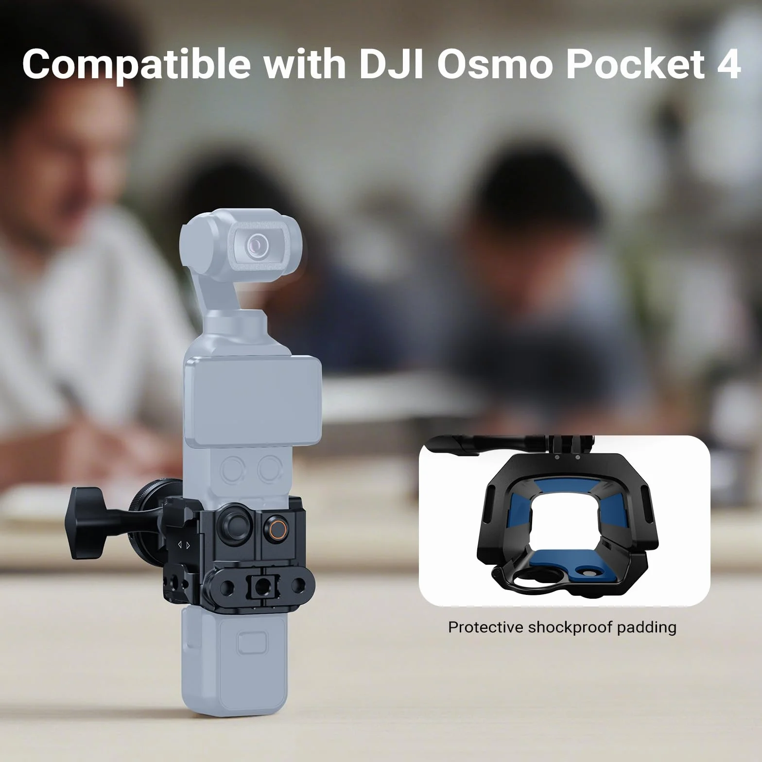 NEEWER Kieszeń na 4 klatki, uchwyt ochronny do DJI Osmo Pocket 4 stabilizowana kamera z adapterem na pazury, uchwyt na akcesoria i gwint 1/4", kompatybilny tylko z DJI Osmo Pocket 4, AC069